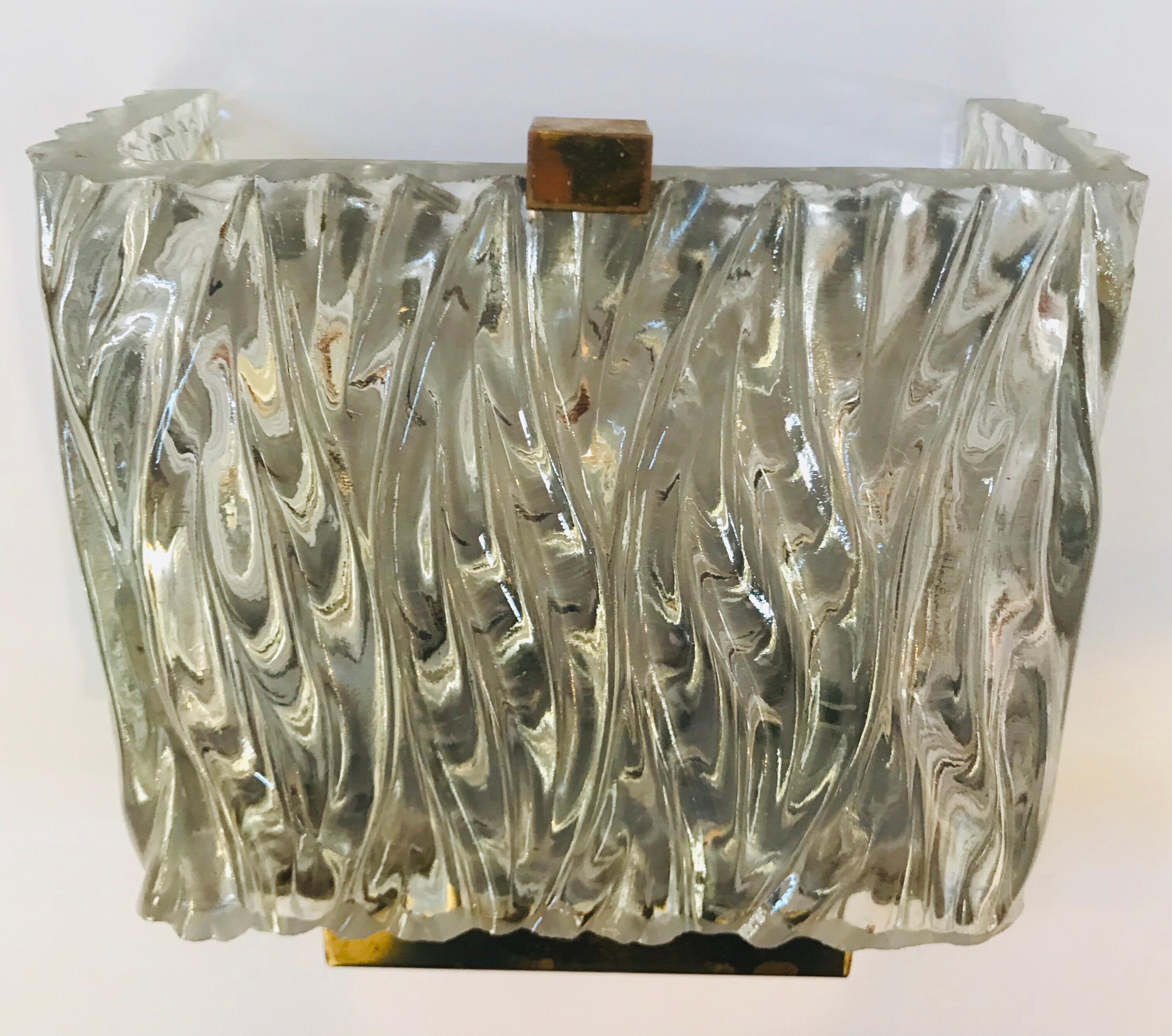 Maison Arlus French 1960s Glass Wall Light For Sale 3