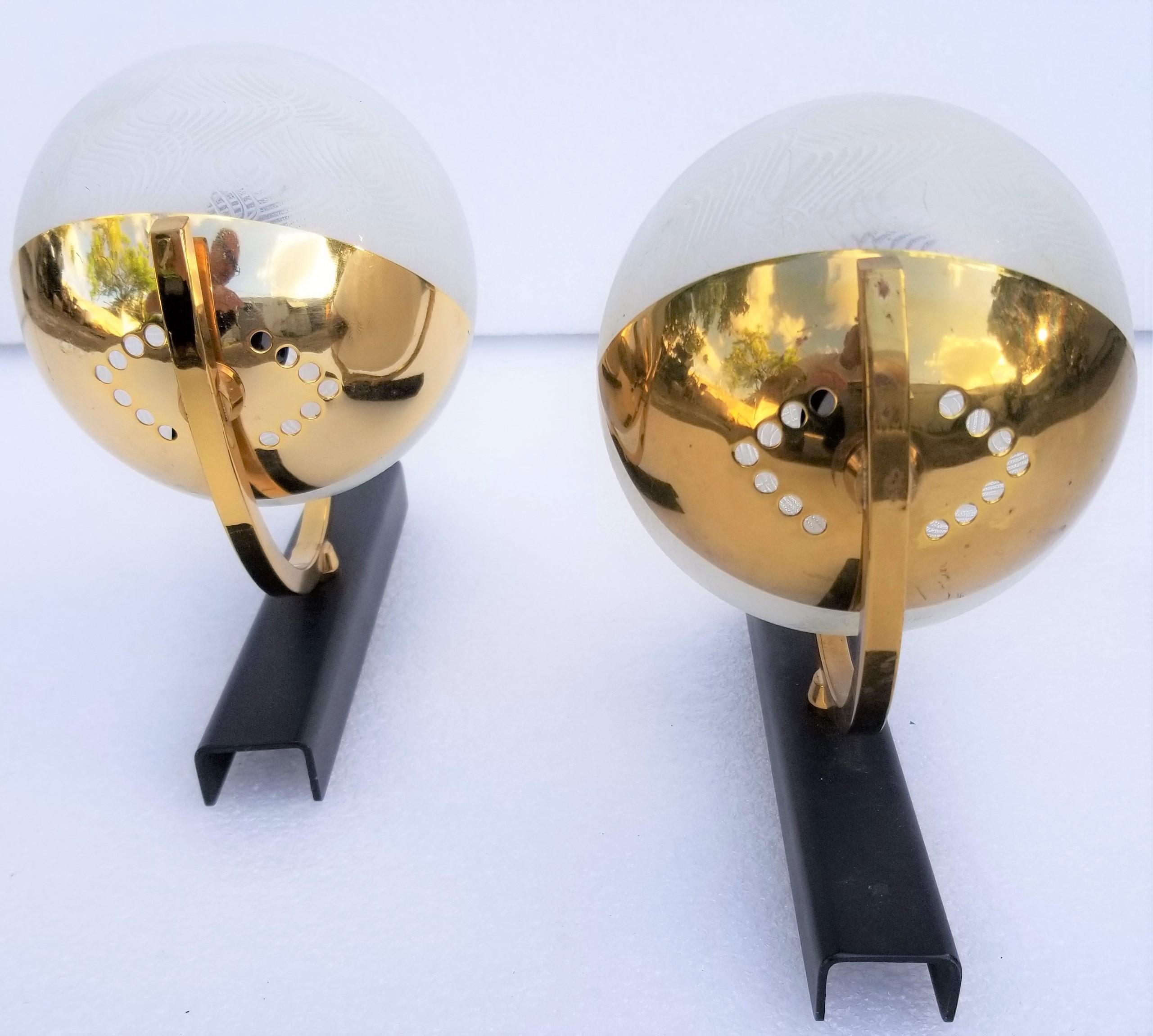 Maison Arlus French Brass Modernist Pair of Sconces For Sale 3