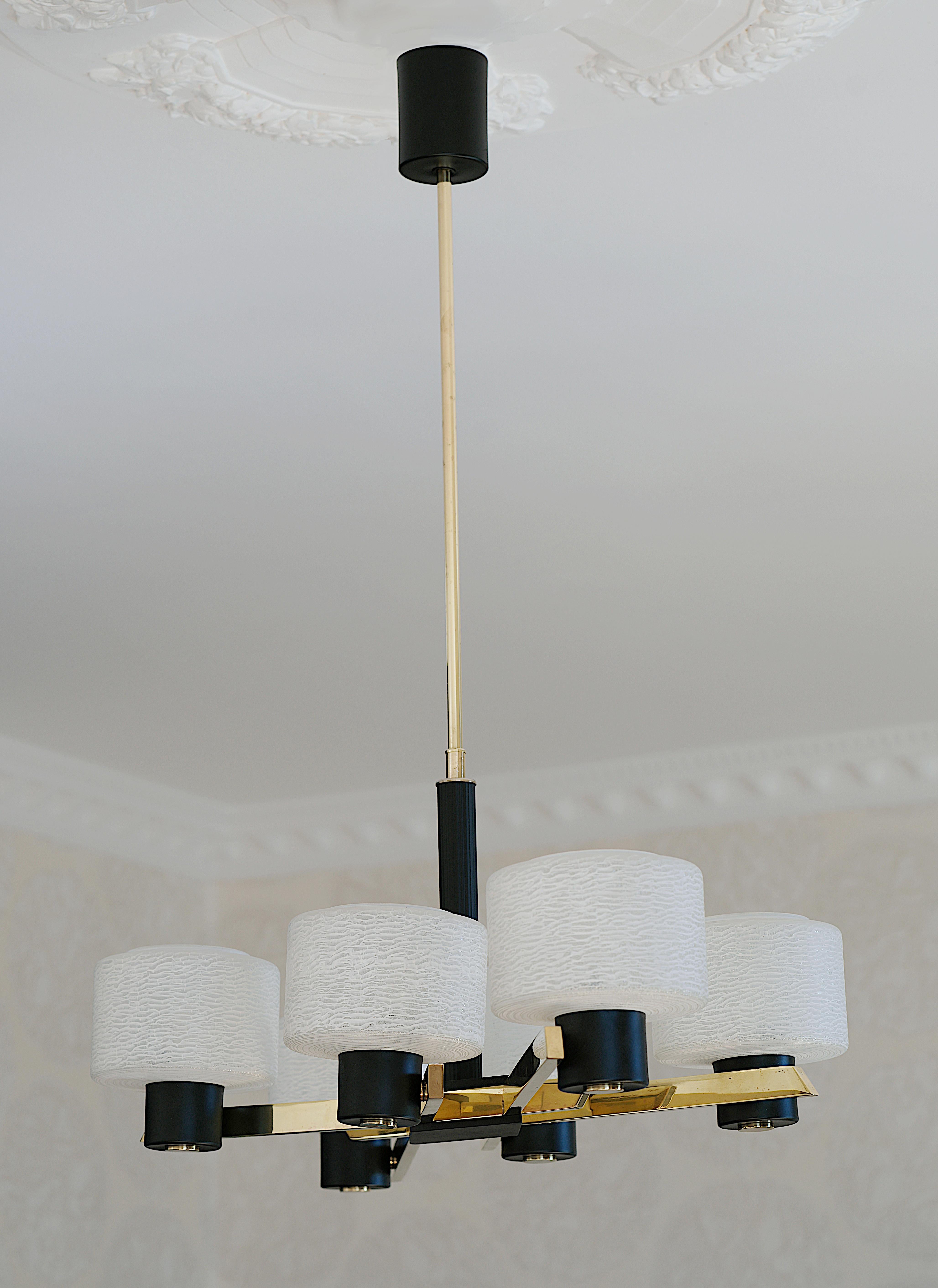 Mid-Century Modern Maison Arlus French Midcentury Chandelier, 1950s For Sale
