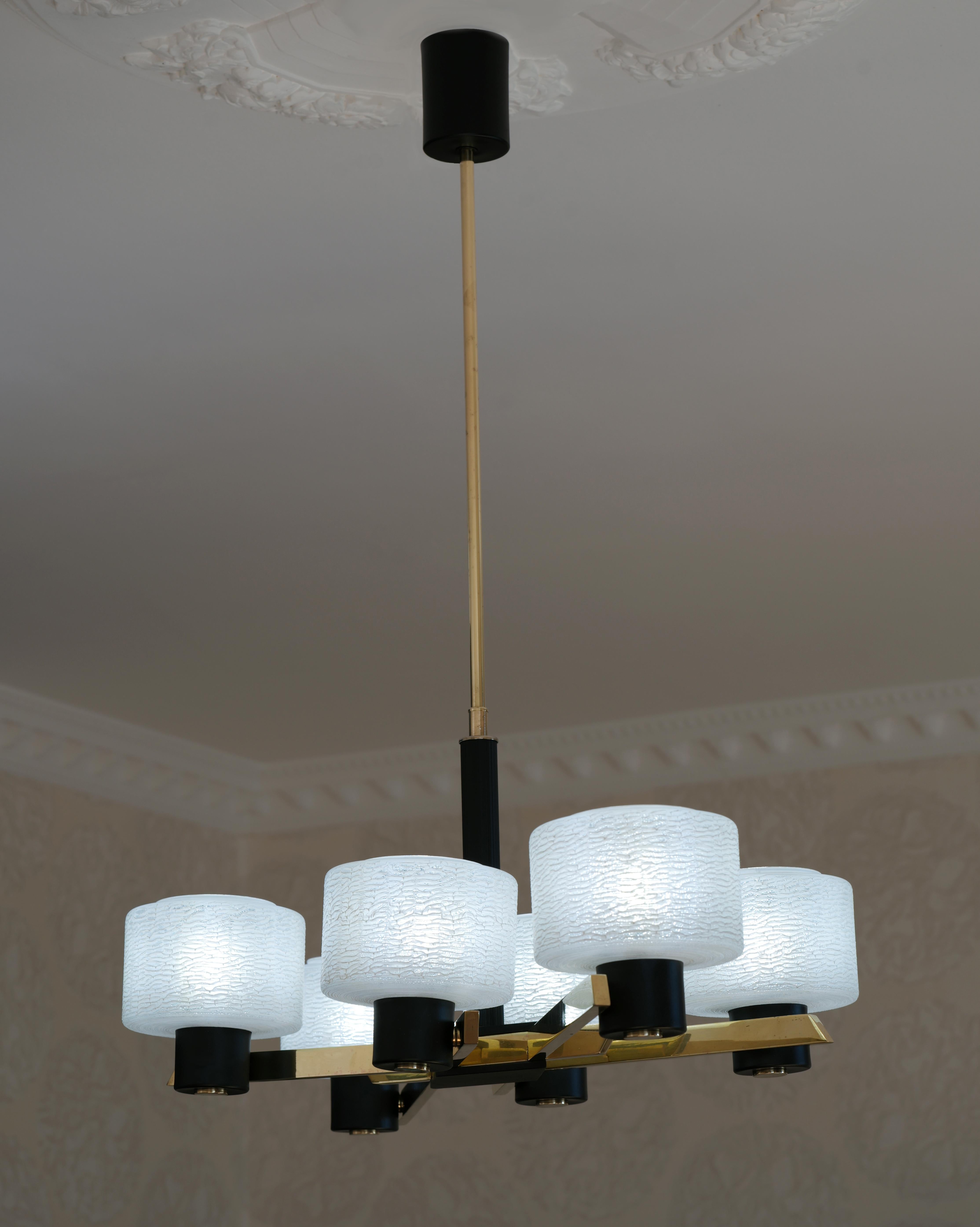 Maison Arlus French Midcentury Chandelier, 1950s For Sale 1