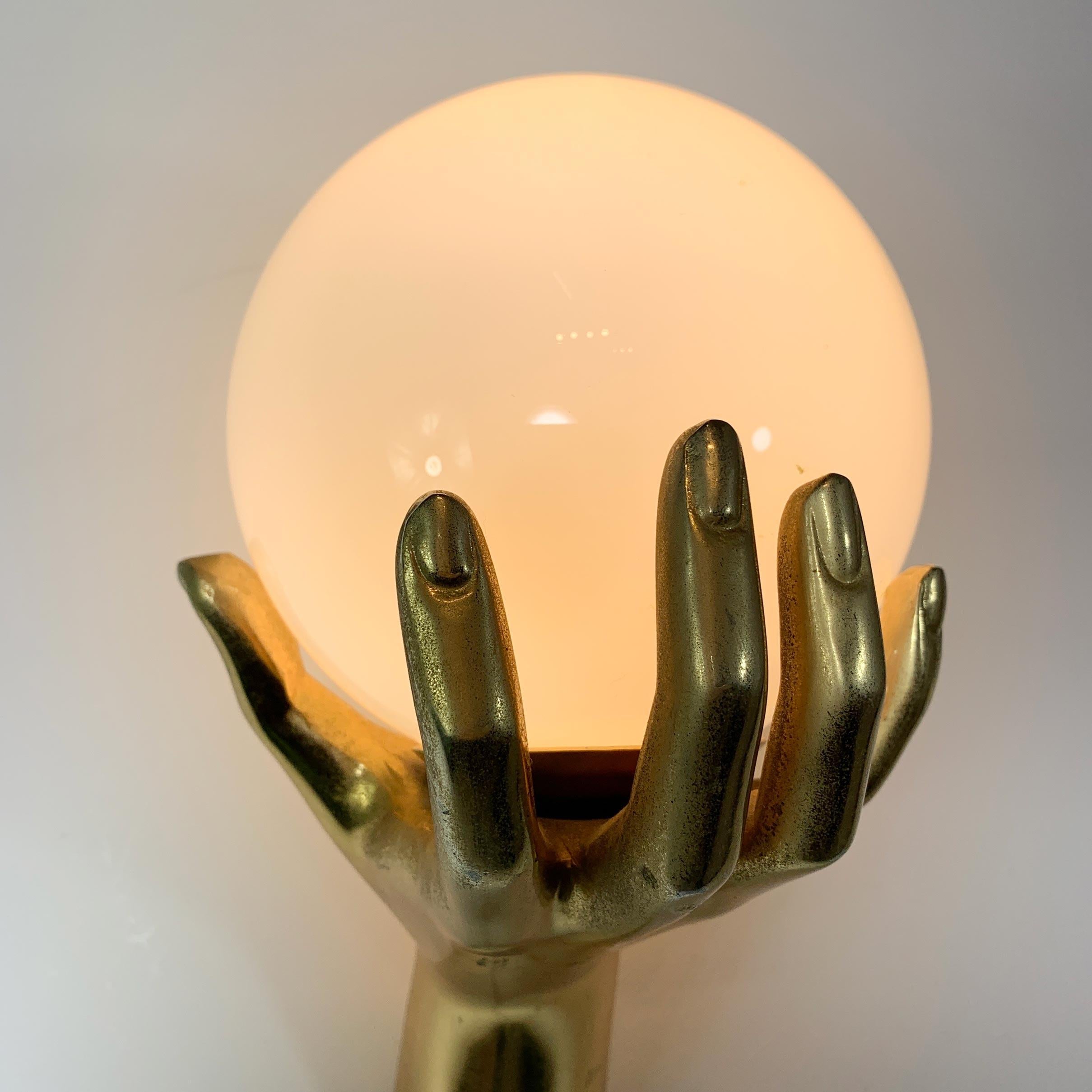 Maison Arlus Gold Bronze Hand Wall Sconce, France, 1970s For Sale 1
