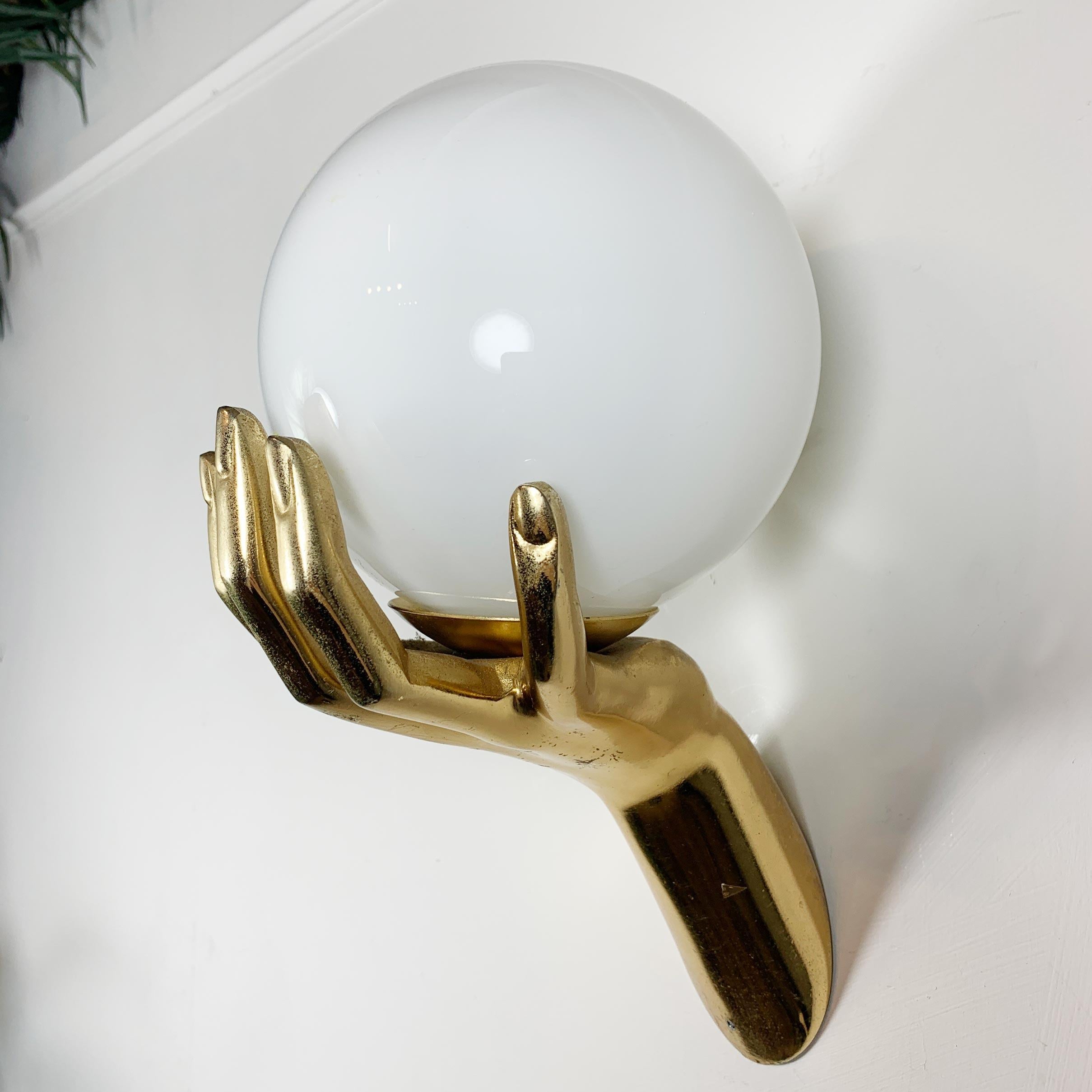 Maison Arlus Gold Bronze Hand Wall Sconce, France, 1970s For Sale 2