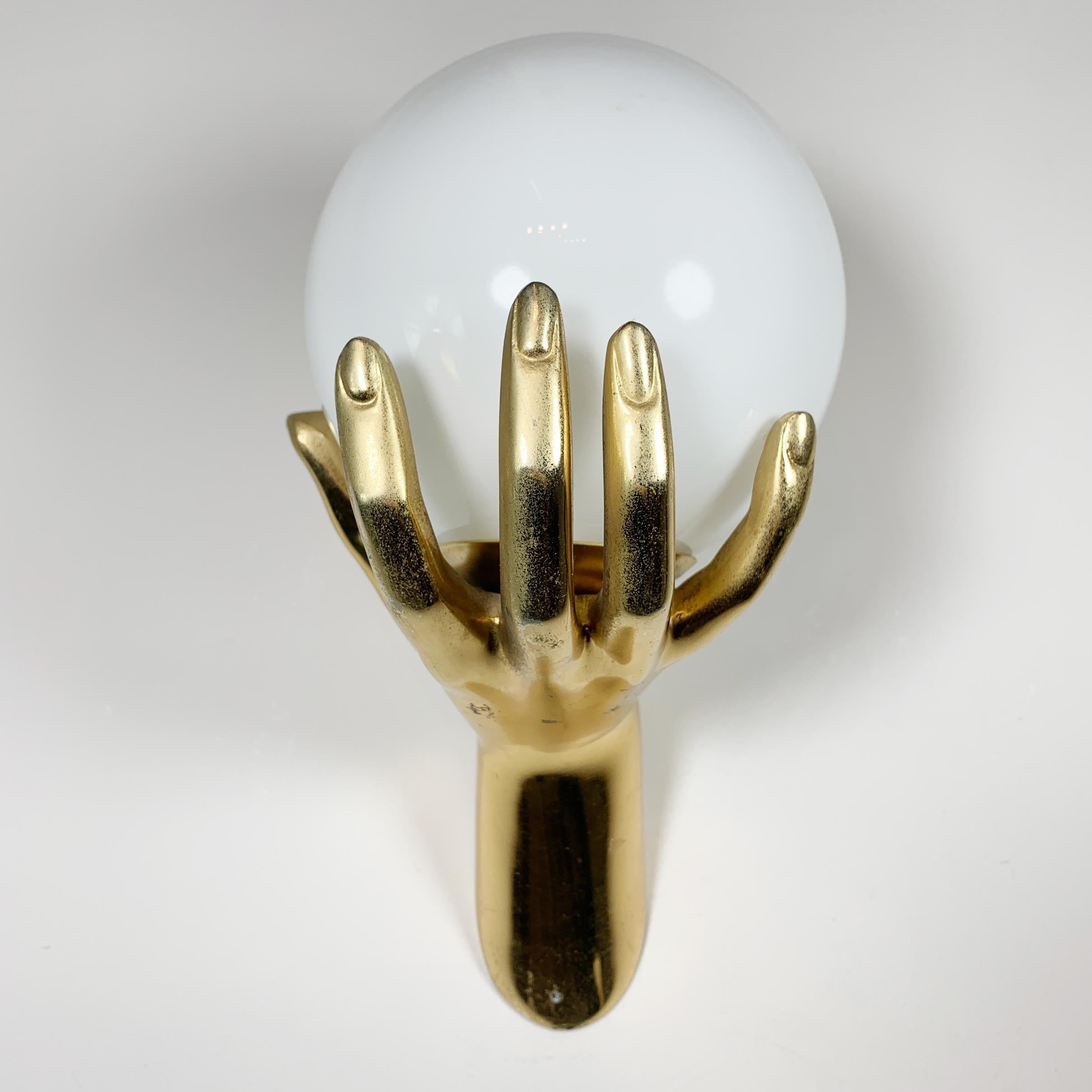 Maison Arlus Gold Bronze Hand Wall Sconce, France, 1970s For Sale 5