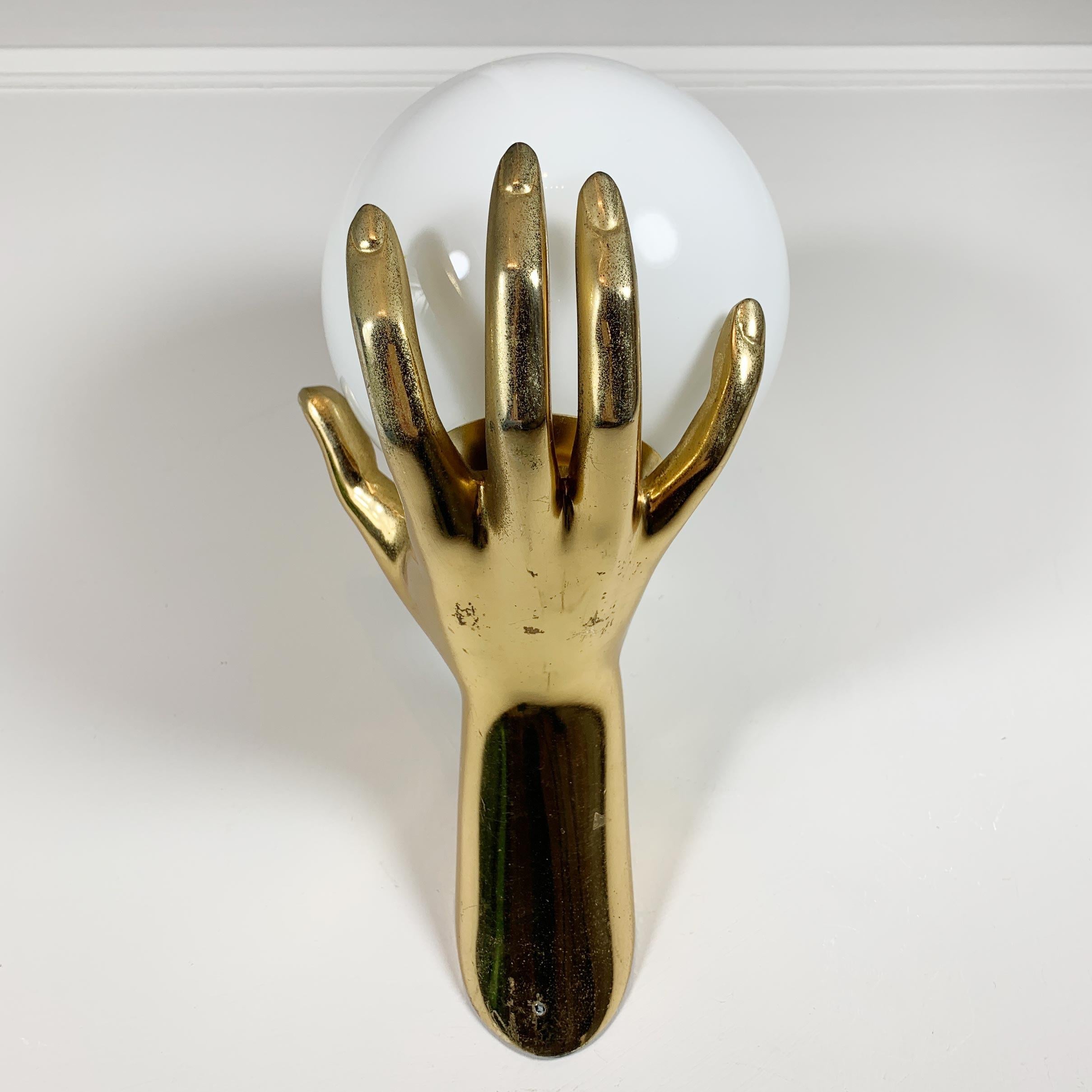Maison Arlus Gold Bronze Hand Wall Sconce, France, 1970s For Sale 7