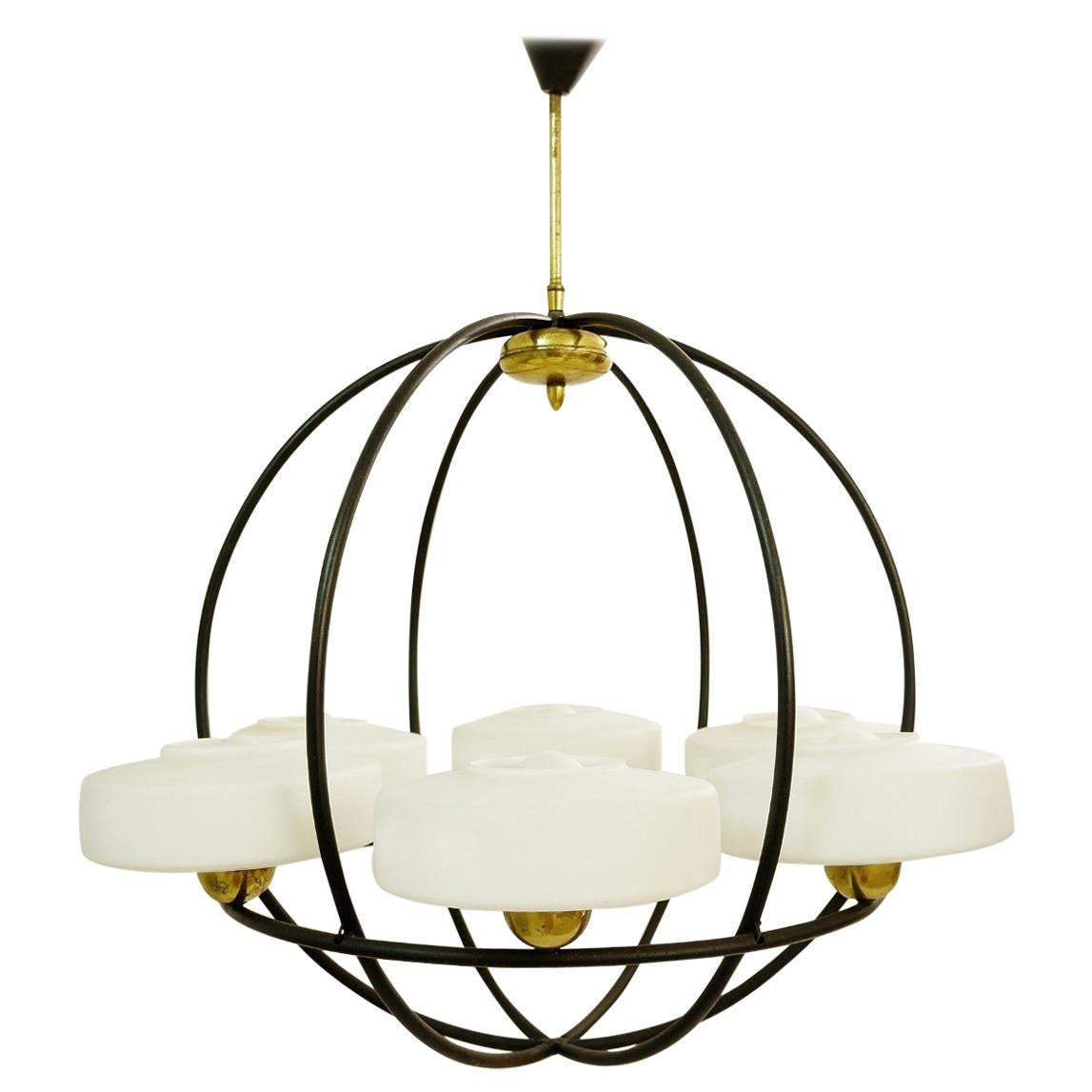 Maison Arlus Globe Chandelier, French, circa 1950