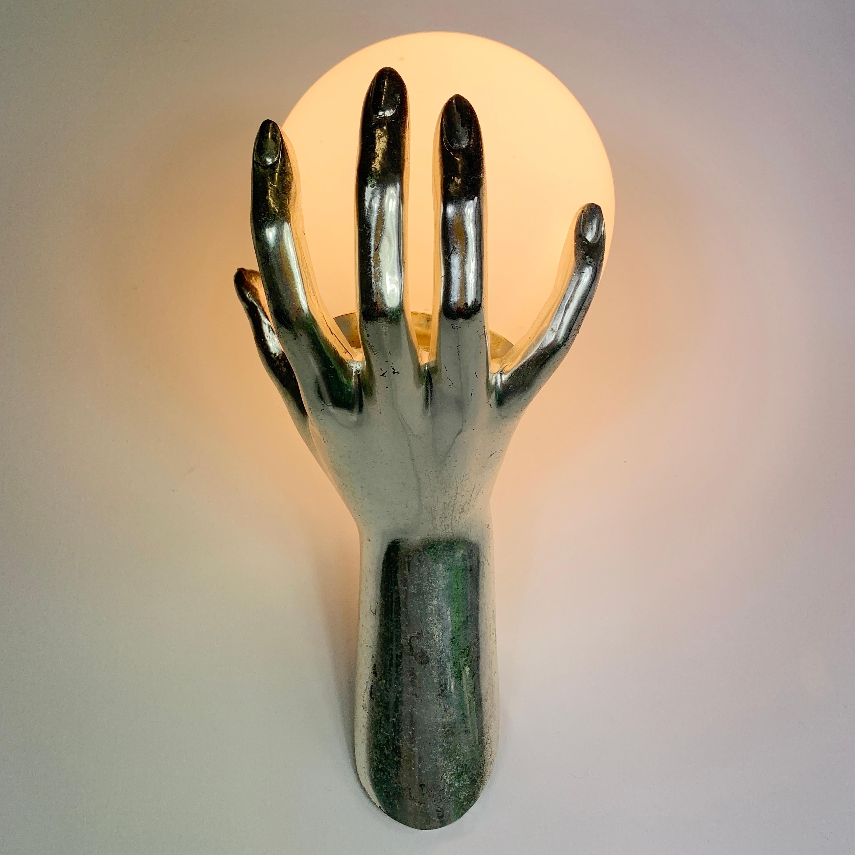 Mid-Century Modern Maison Arlus Hand Wall Sconce, France, 1970's