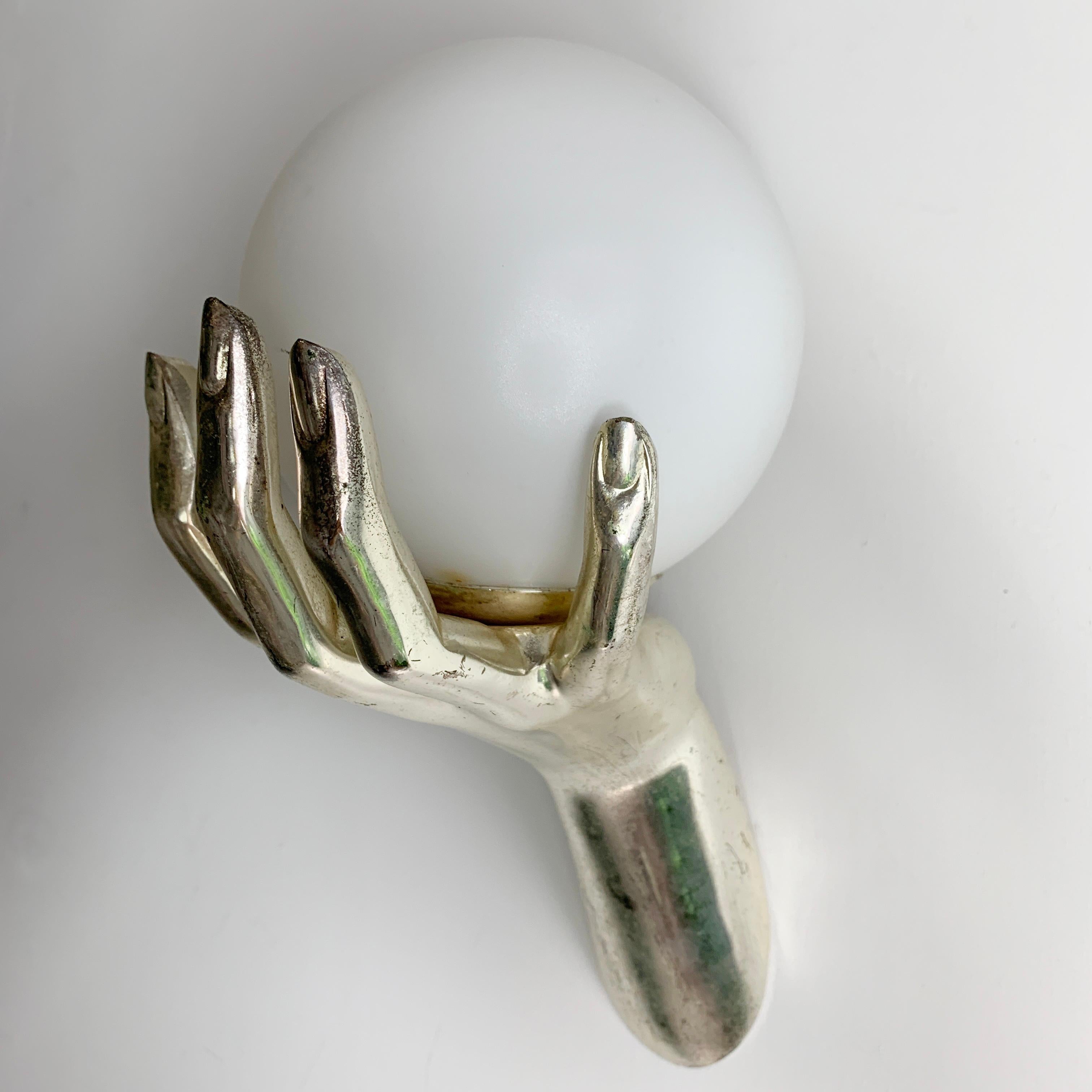 French Maison Arlus Hand Wall Sconce, France, 1970's