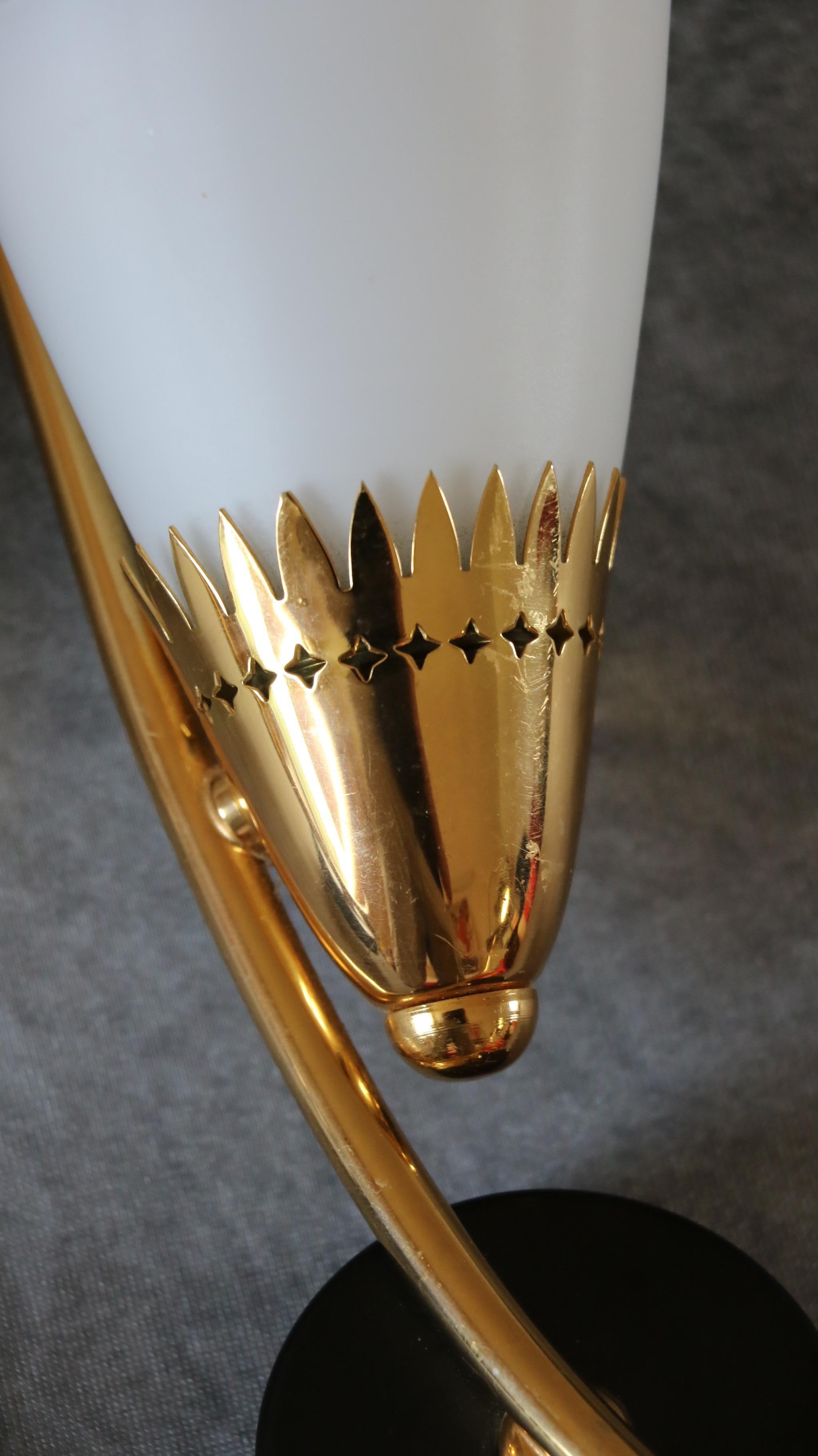 Maison Arlus - Mid-Century Modern Double Wall lights - 1950s France era Lunel In Good Condition For Sale In Camblanes et Meynac, FR