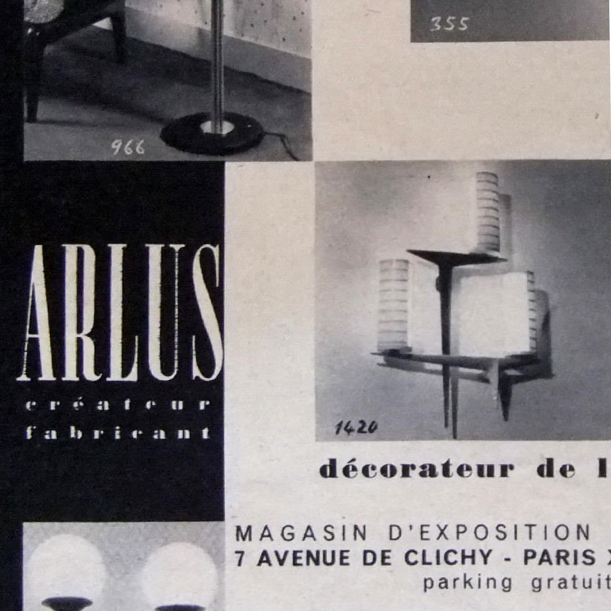 Maison Arlus Pair of Double Lights Sconces France 1950s 5