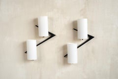 Maison Arlus, Pair of Double Sconces in Blackened Bronze, France, 1960