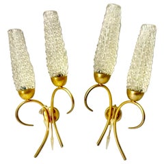 Maison Arlus Appliques en verre et laiton élégance française , Paris 1950s