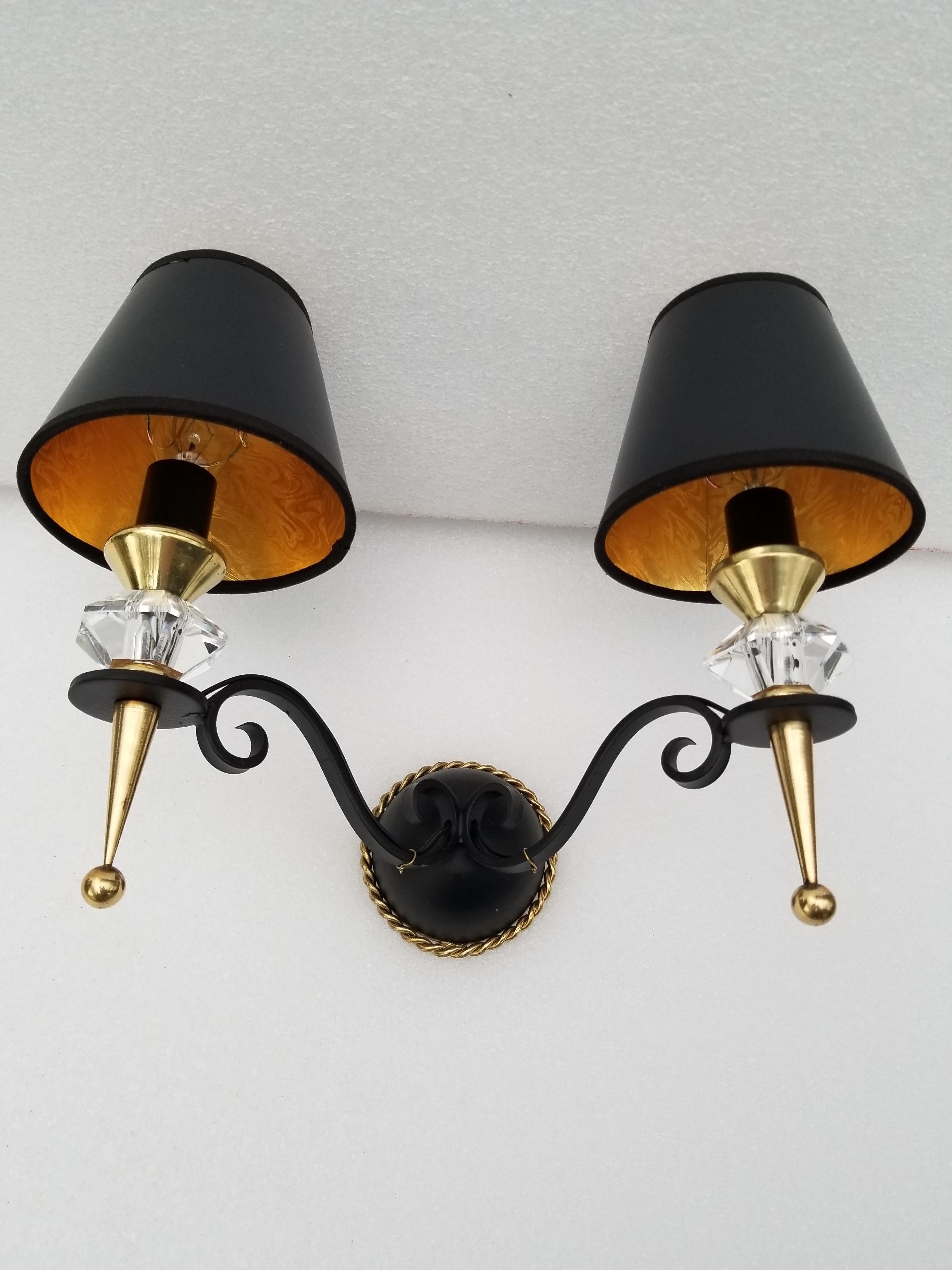Brass Maison Arlus Sconces, Set of 3, Priced Individually For Sale