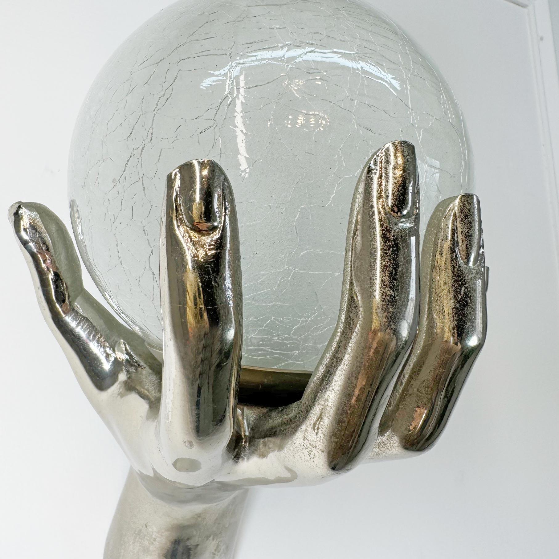 Maison Arlus Silver Gilt Bronze Hand Wall Sconce France 1970's For Sale 2