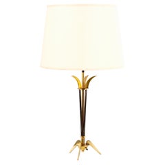 Maison Arlus, Vintage-Tischlampe aus vergoldetem Messing und Metall, französisches Design, 1950er Jahre