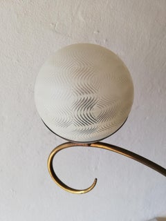 Maison Arlus three headed brass ceiling lamp, France, Mid-Century