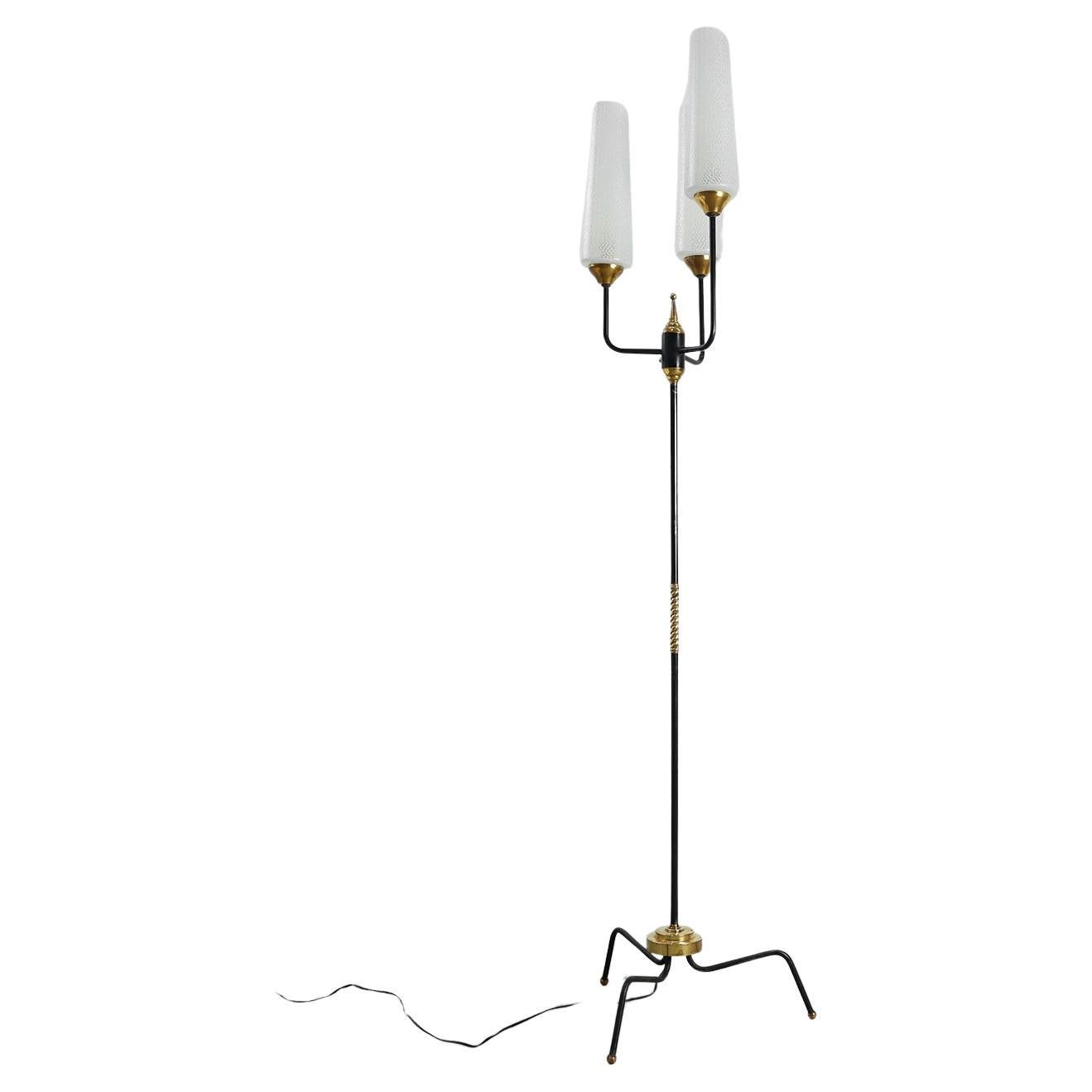 Lampada da terra a tre luci Maison Arlus, Francia, 1950