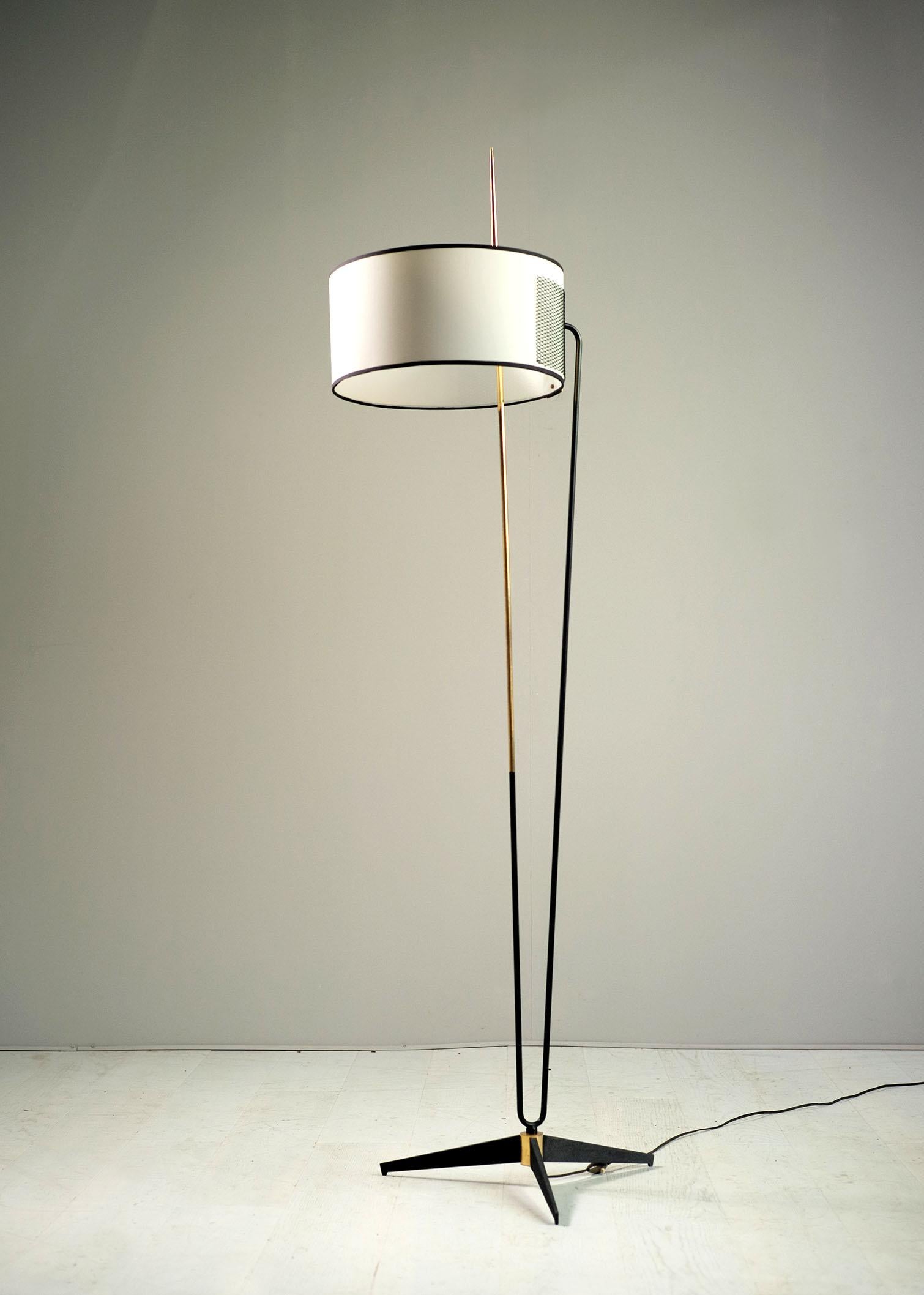 Metal Maison Arlus, Tripod Floor Lamp, France, 1950