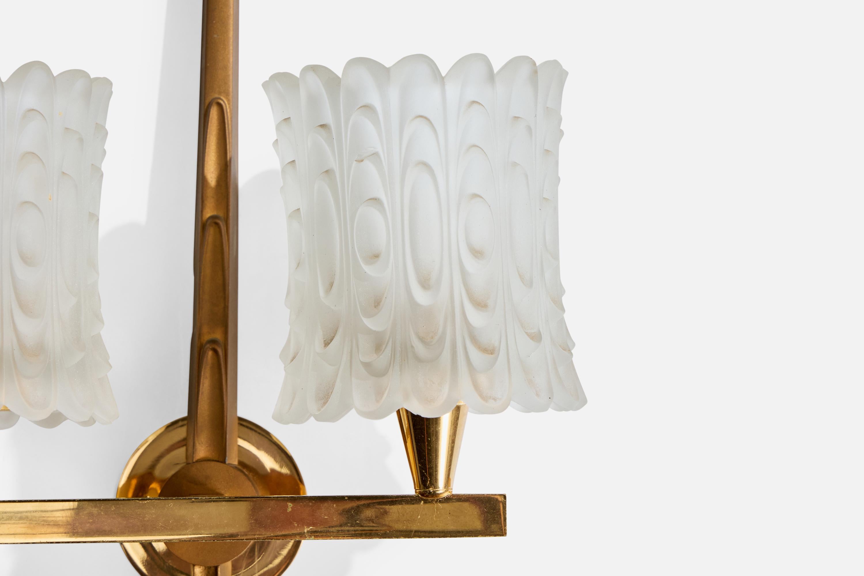 Maison Arlus, Aplique, Latón, Vidrio, Francia, Años 50 mediados del siglo XX en venta