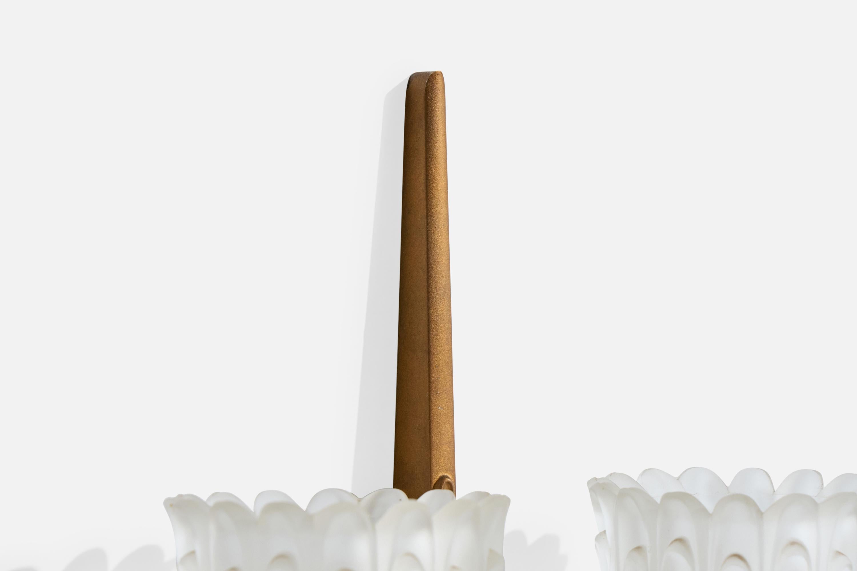 Maison Arlus, Aplique, Latón, Vidrio, Francia, Años 50 en venta 3