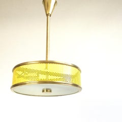Yellow Maison Arlus Ceiling Light Attributed to Pierre Guariche France 1950s