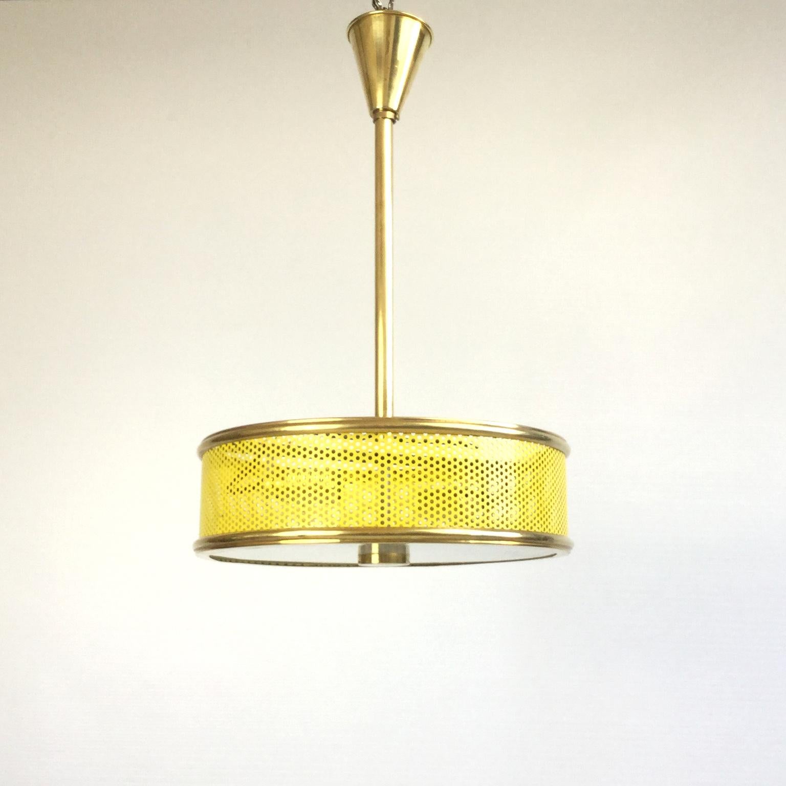 Yellow Maison Arlus Ceiling Light Attributed to Pierre Guariche France 1950s In Good Condition In London, GB