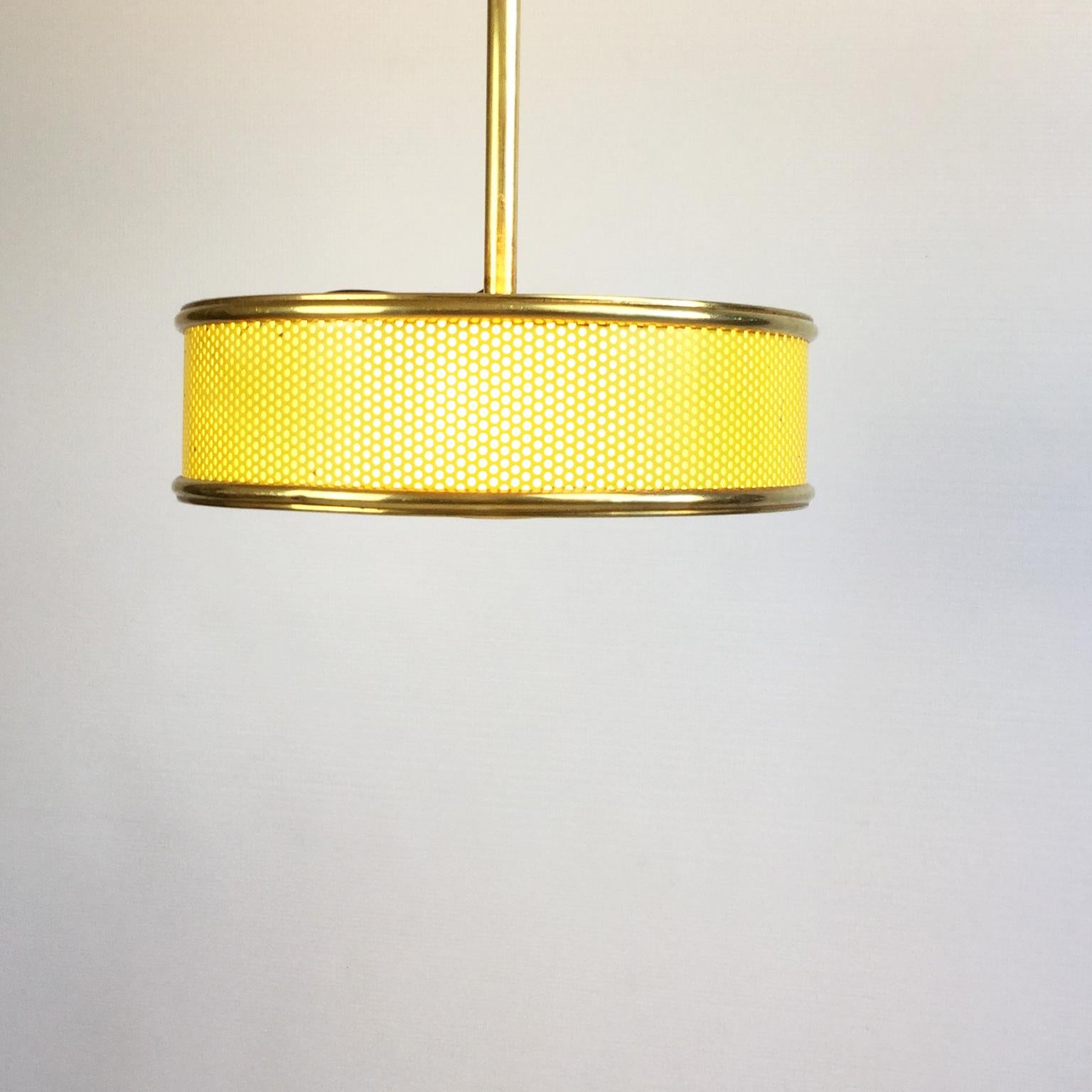 20th Century Yellow Maison Arlus Ceiling Light Attributed to Pierre Guariche France 1950s