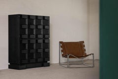 Maison Aurora graphic bar cabinet in black Belgium 1975