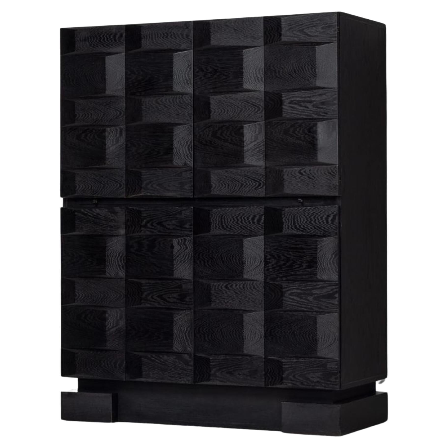 Mueble bar gráfico Maison Aurora negro Bélgica 1975