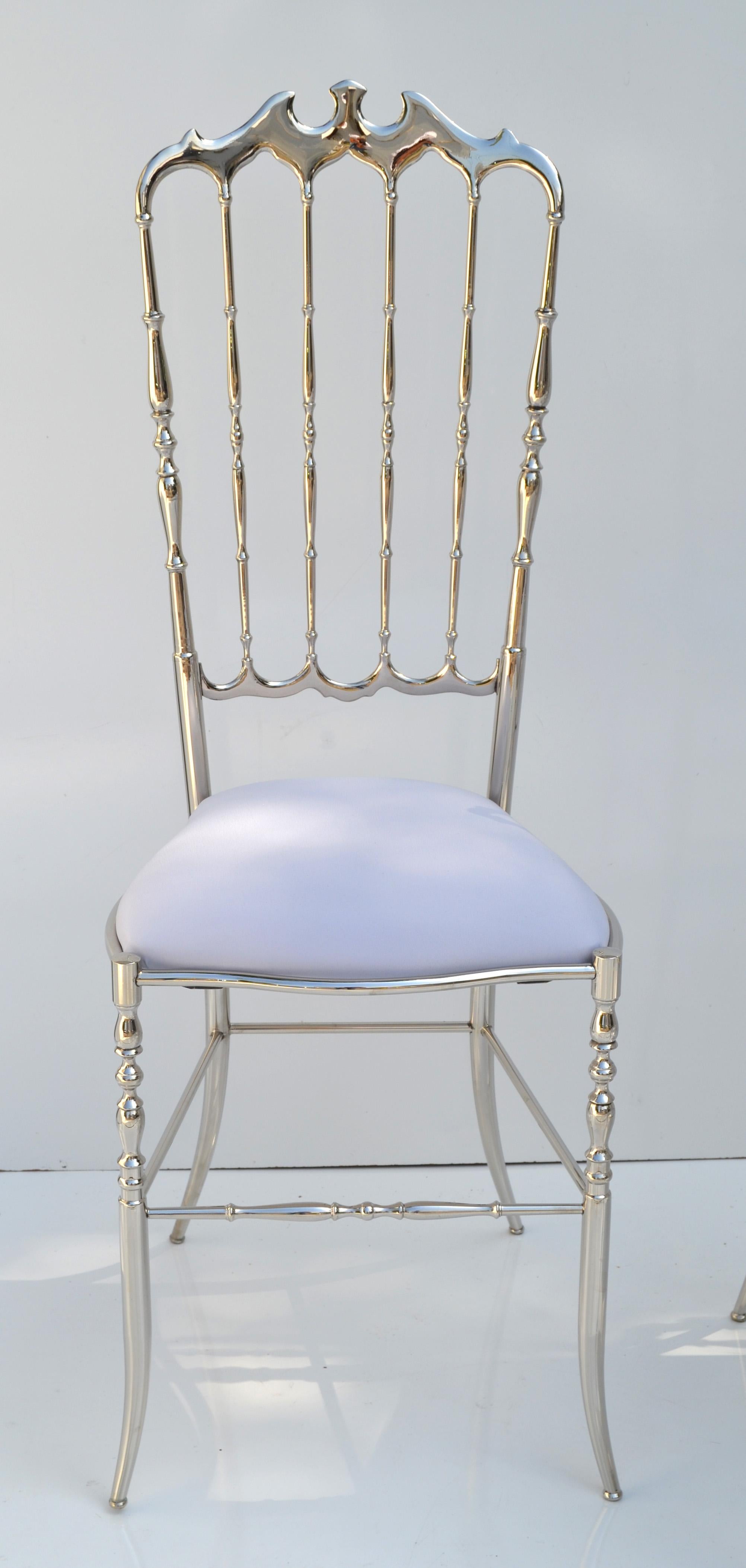 Maison Baccarat Crystal Room Restaurant Style Set of 6 Nickel Plated Chair 2