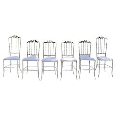 Maison Baccarat Crystal Room Restaurant Style Set of 6 Nickel Plated Chair