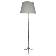 Maison Bagues 1950's Bronze Faux Bamboo Floor Lamp