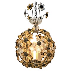 Maison Bagues 1950's Crystal Flowers Chandelier
