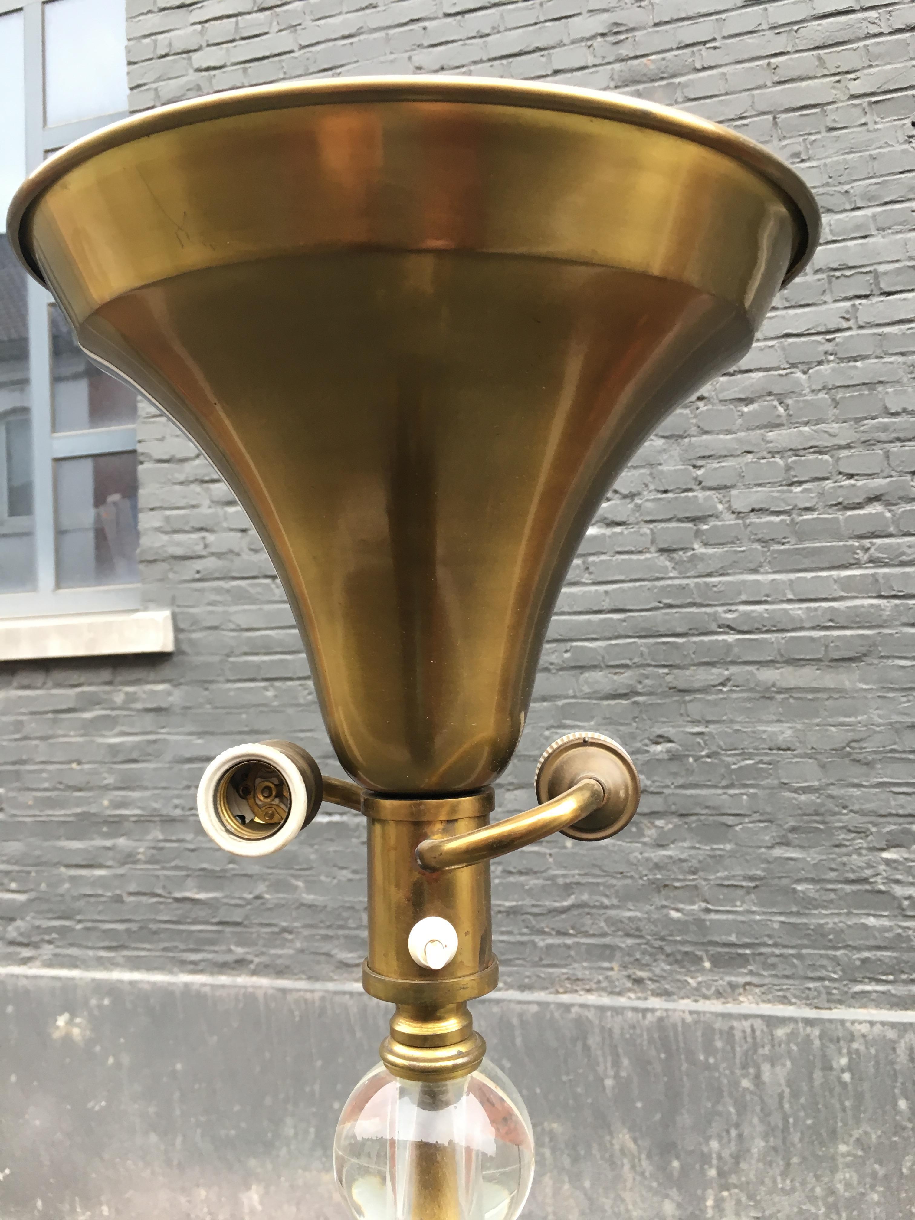 Maison Baguès, 1950s Floor Lamp in Glass and Metal For Sale 1