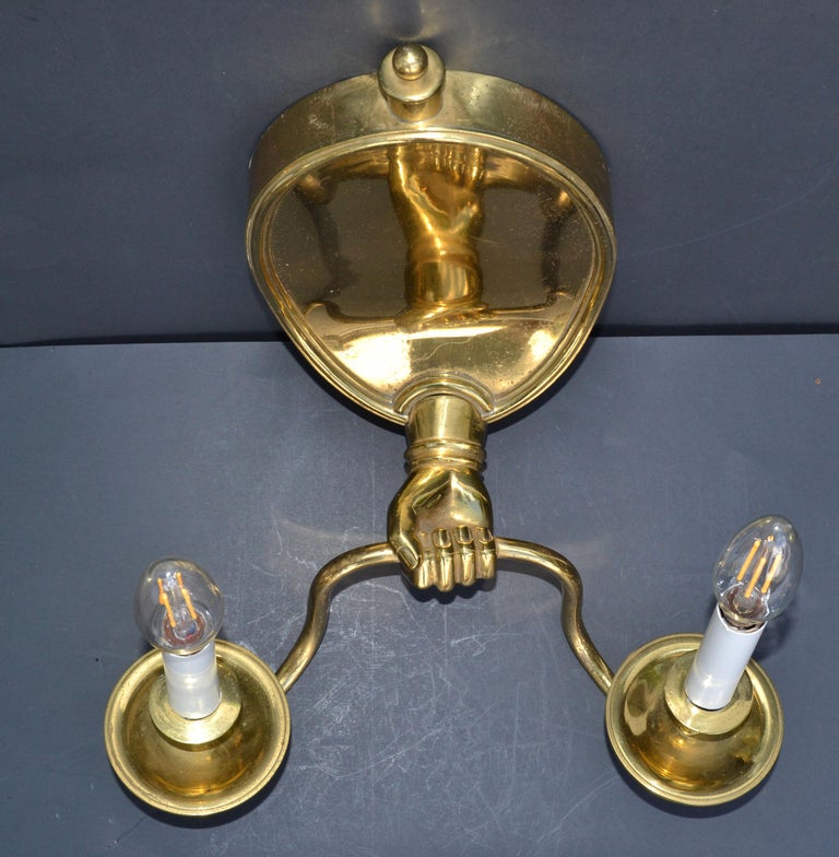 Maison Baguès 2 Arm Bronze Sconces Wall Lights French Neoclassical 1950, Pair For Sale 5