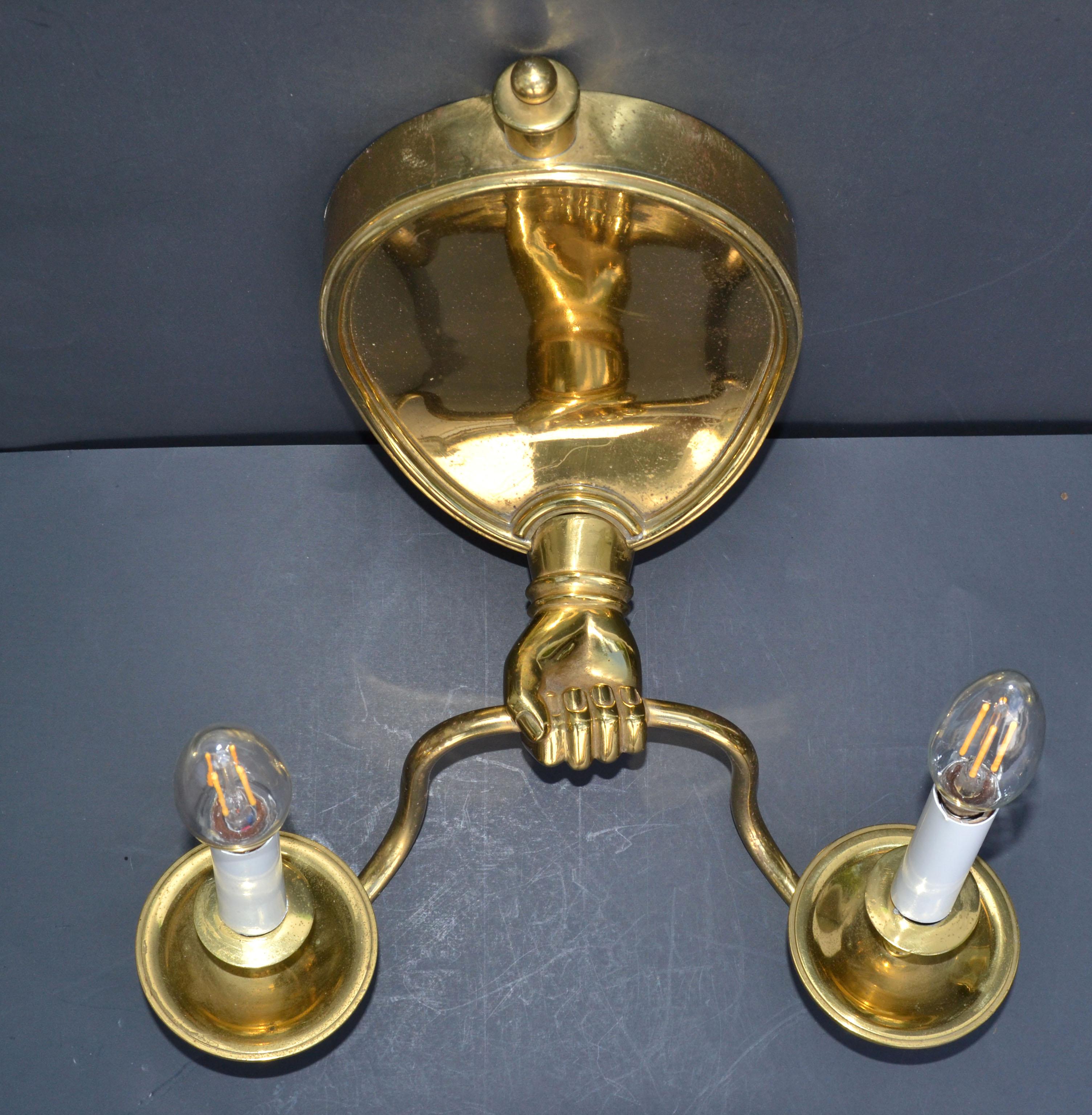 Maison Baguès 2 Arm Bronze Sconces Wall Lights French Neoclassical 1950, Pair For Sale 7