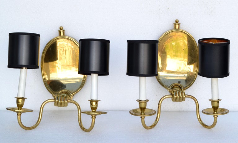 Maison Baguès 2 Arm Bronze Sconces Wall Lights French Neoclassical 1950, Pair For Sale 11