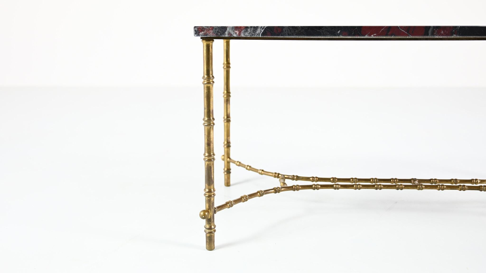Maison Baguès, Ascribed to, Brass and Marble Coffee Table, C.1950 6