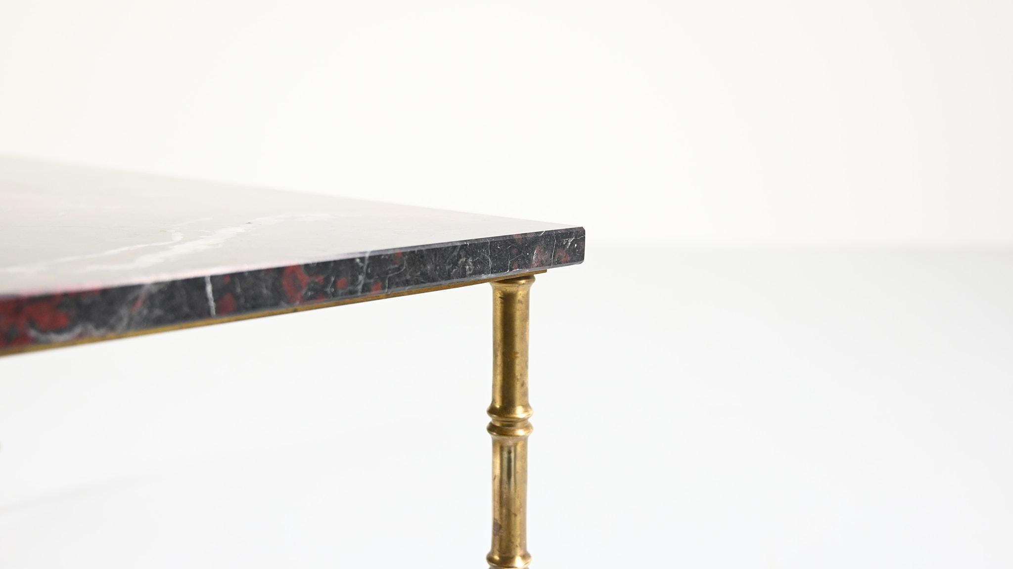 Maison Baguès, Ascribed to, Brass and Marble Coffee Table, C.1950 7