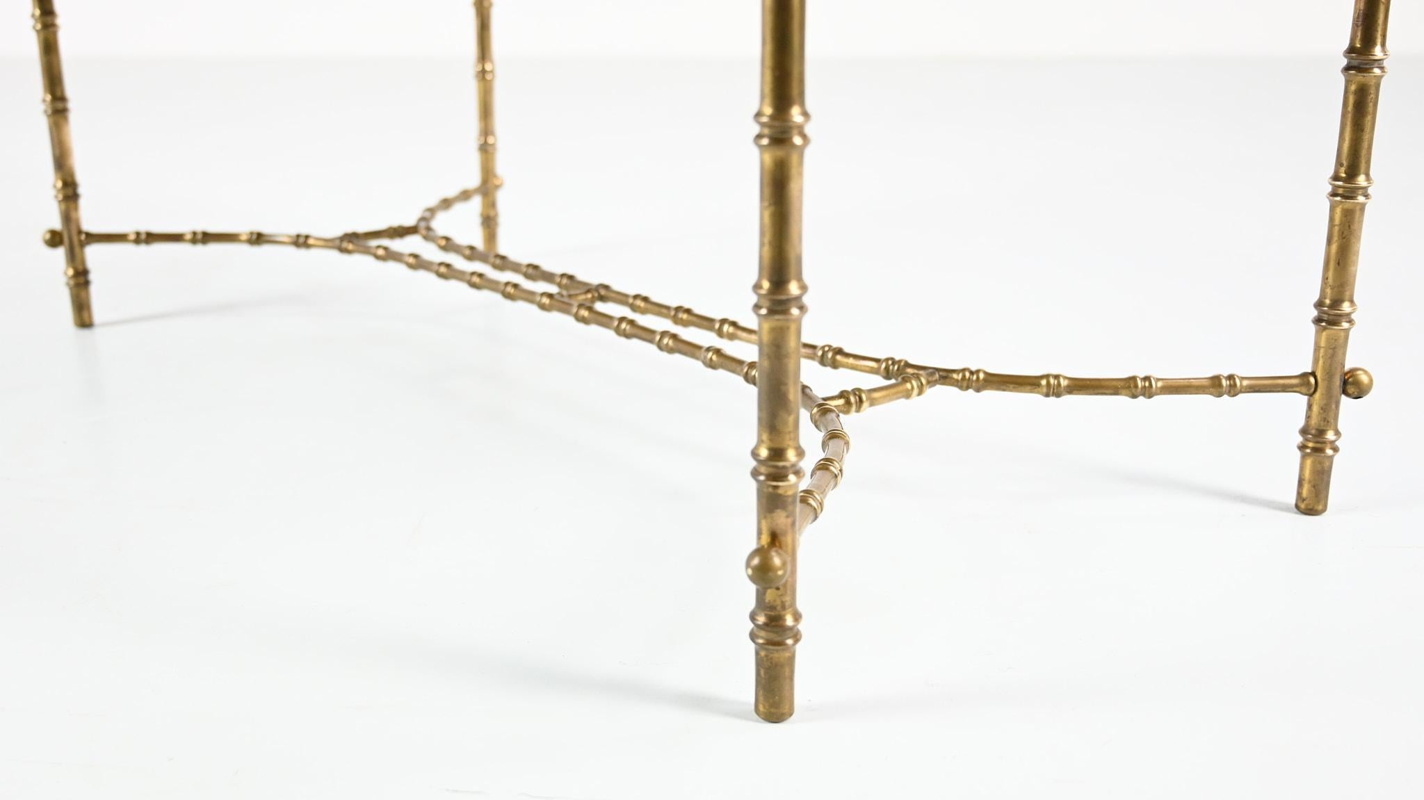 Maison Baguès, Ascribed to, Brass and Marble Coffee Table, C.1950 1