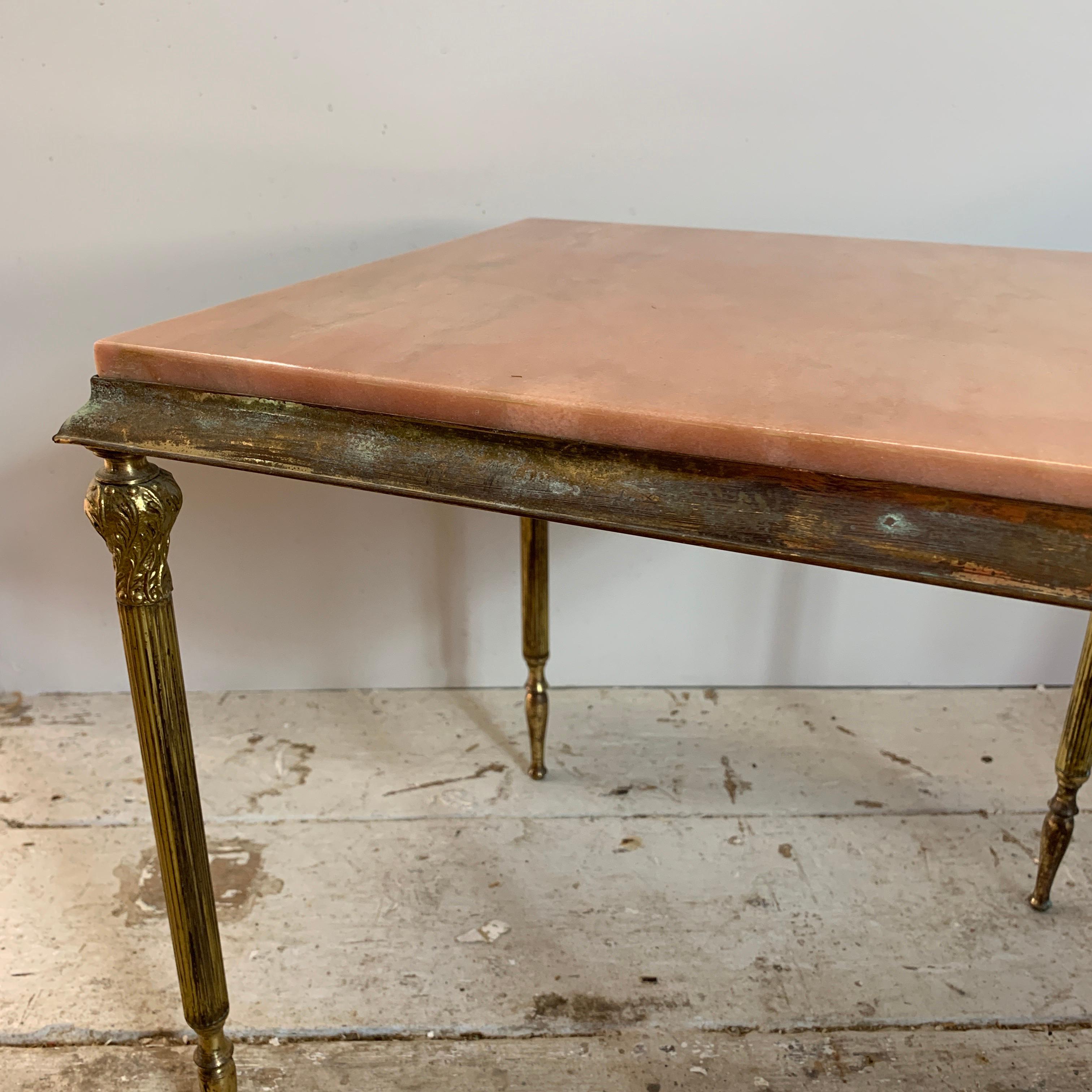 Maison Baguès Attributed, Mid Century Marble Side Tables 3