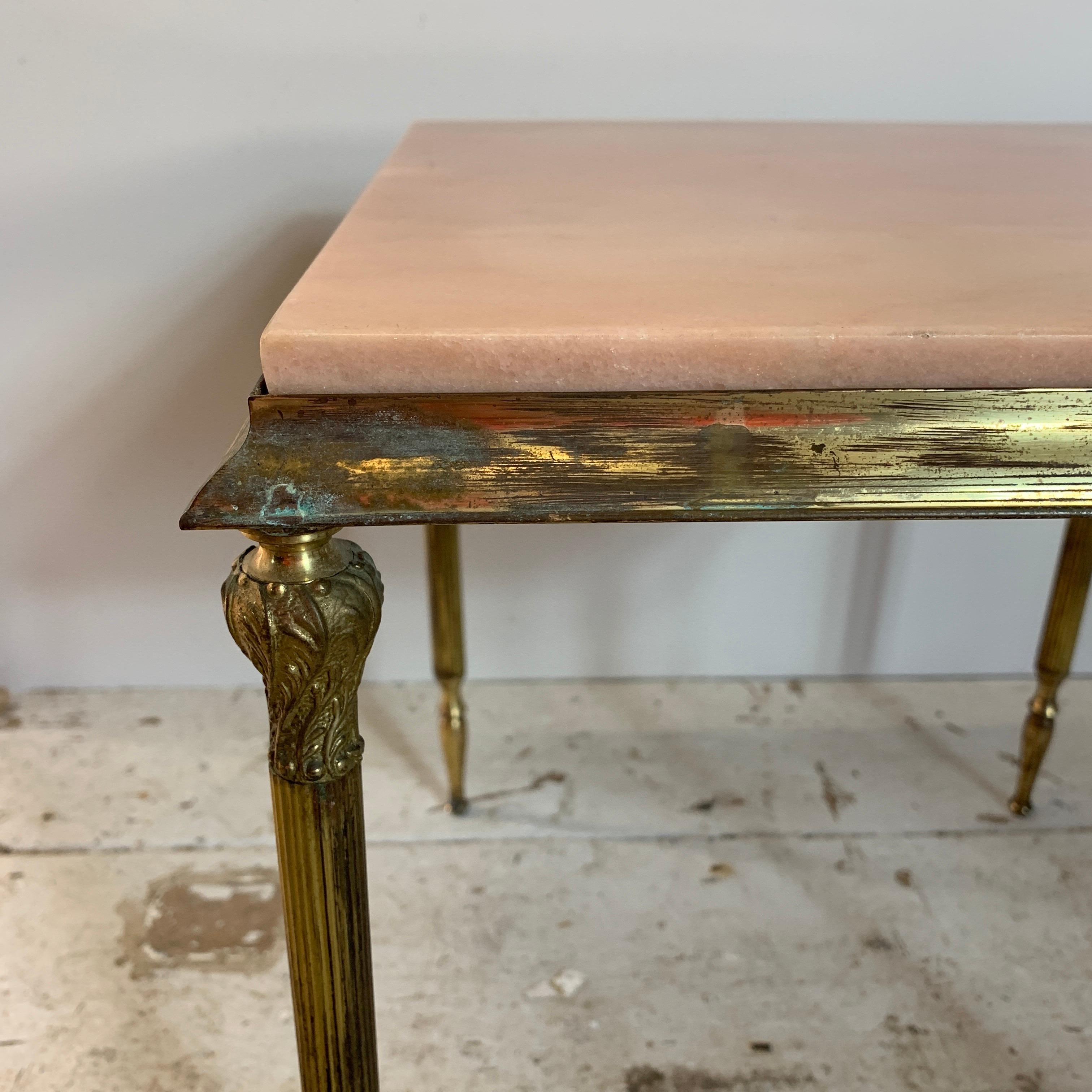Maison Baguès Attributed, Mid Century Marble Side Tables 2