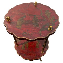 Maison Baguès Attributed Faux Bamboo Chinoiserie Table In Bronze