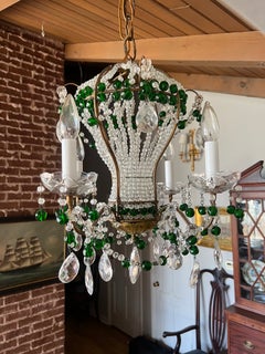 Maison Bagues Attributed Hollywood Regency Beaded Hot Air Balloon Chandelier