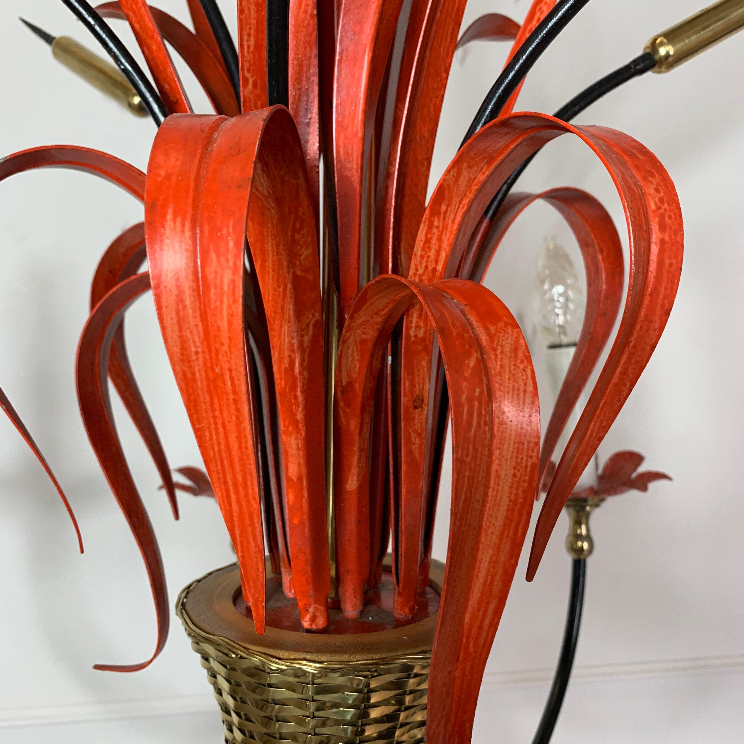 Maison Bagues Attributed Red Bulrush Chandelier For Sale 4