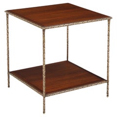 Maison Baguès Attributed Two Tier Bronze Large Side Table