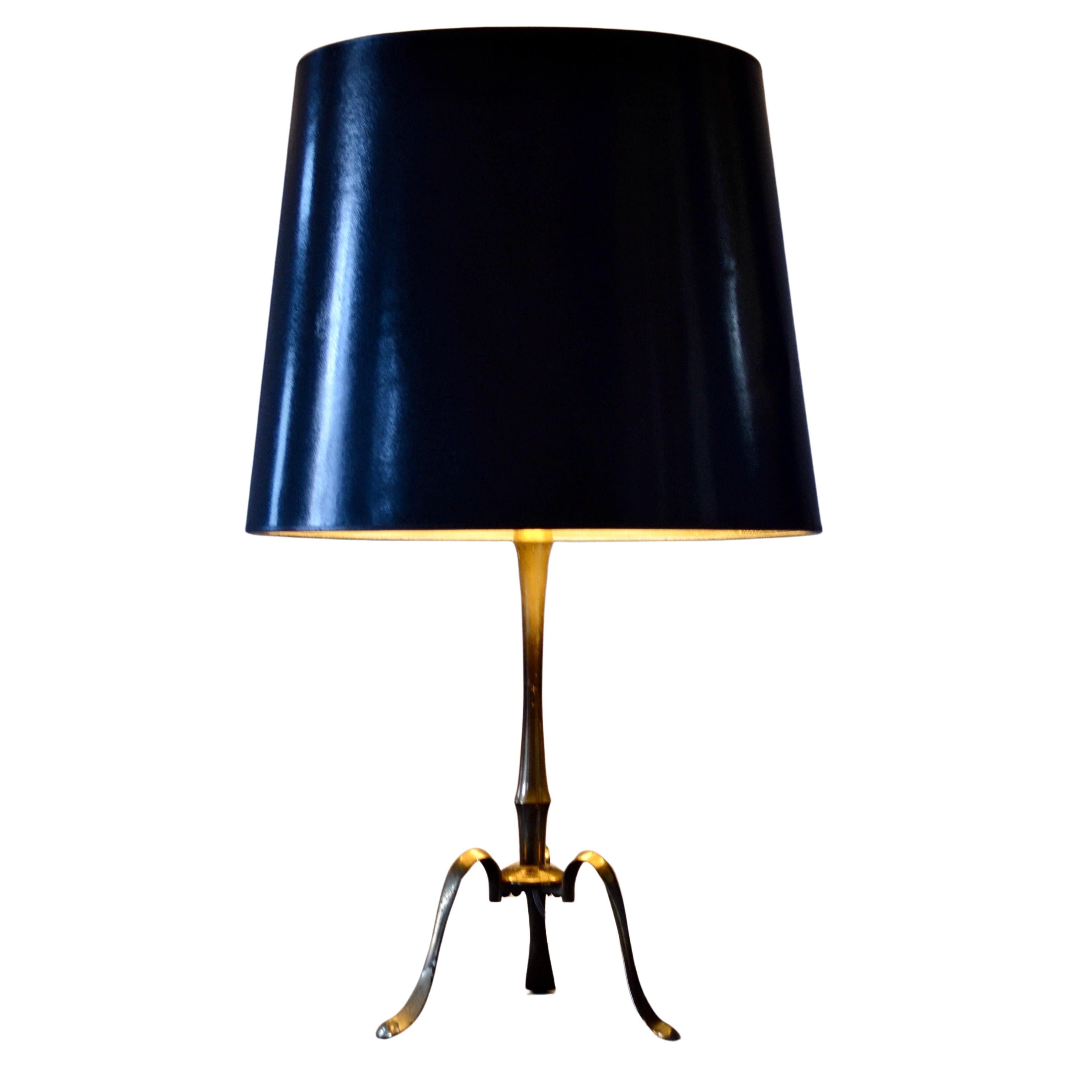 Maison bagues bamboo brass table lamp France 1950 For Sale