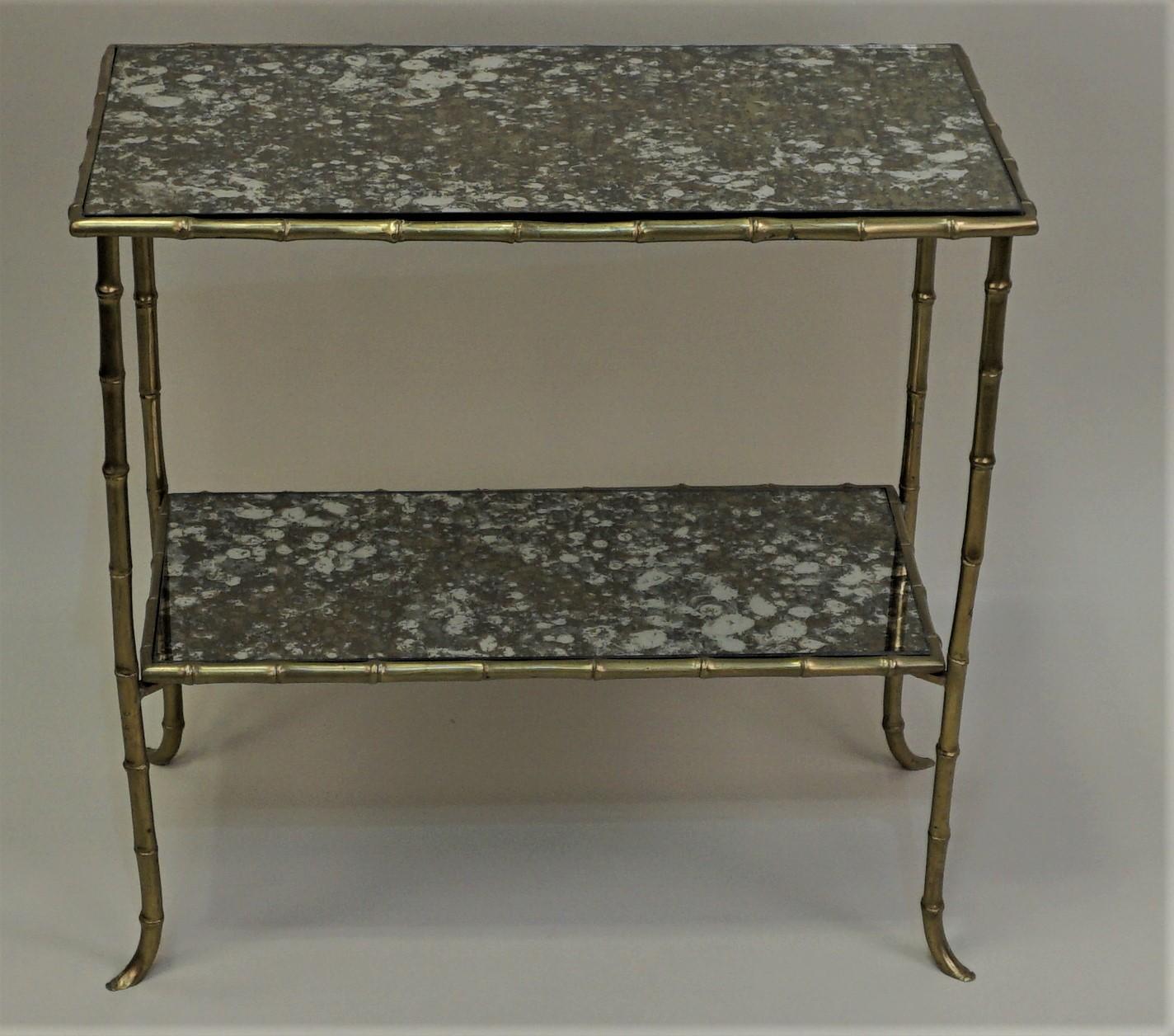 Maison Baguès Bamboo Style Bronze Side Table 3