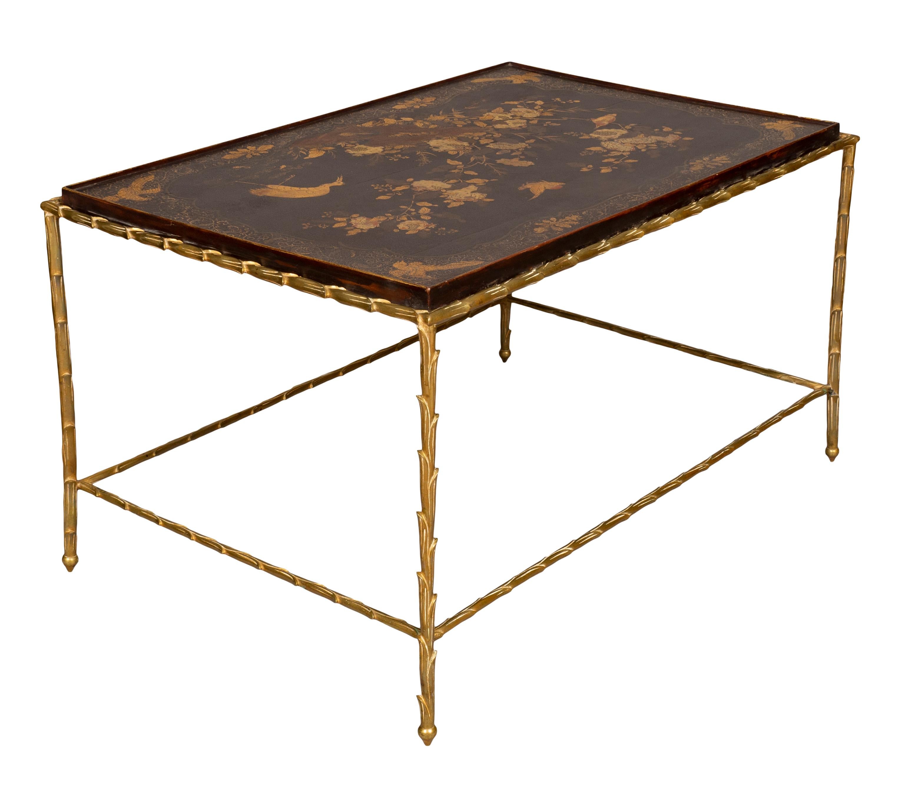 Maison Bagues Brass And Lacquer Coffee Table 1