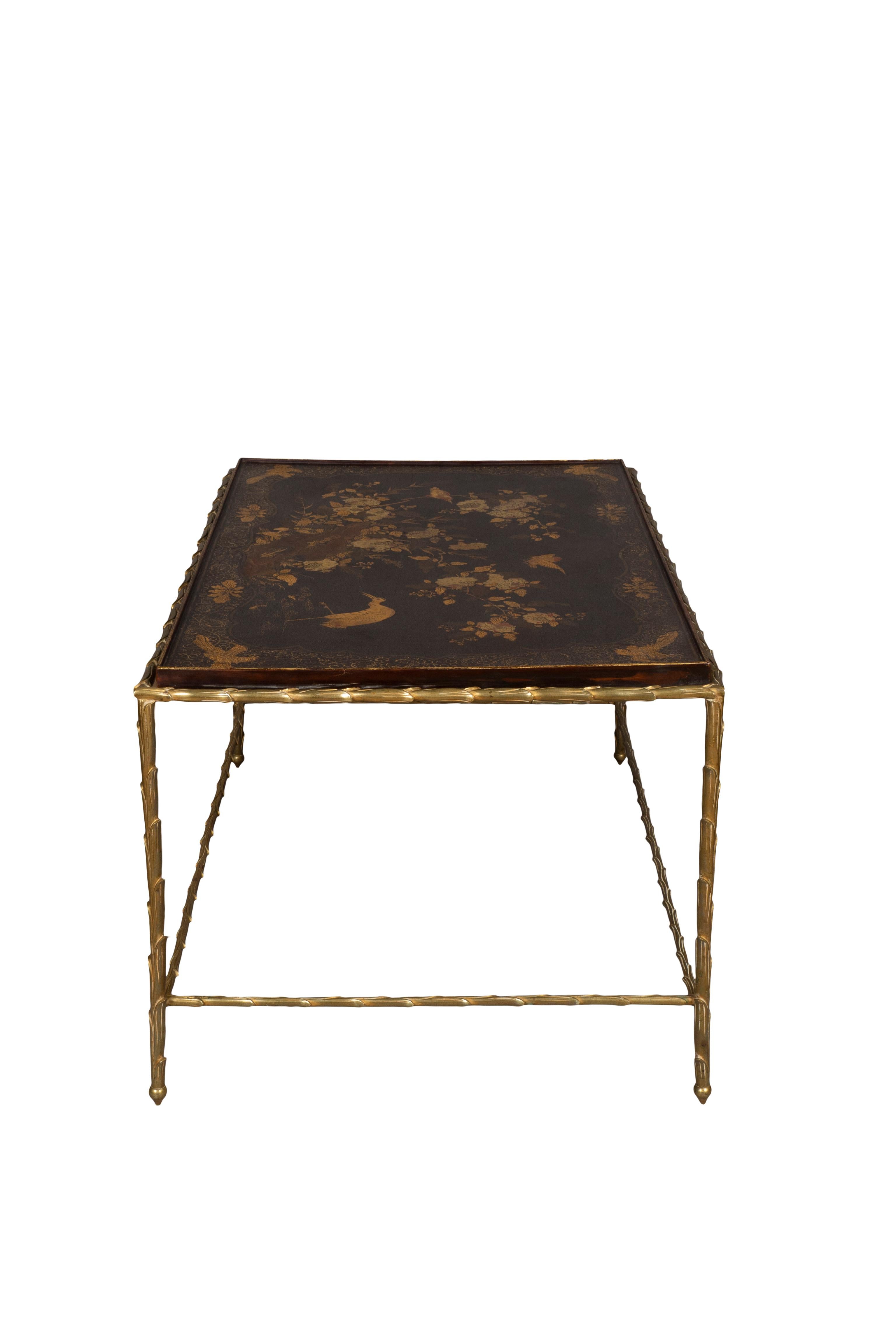 Maison Bagues Brass And Lacquer Coffee Table 2