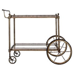 Maison Bagués Brass and Silvered Metal Drinks Trolley, French, Circa 1940